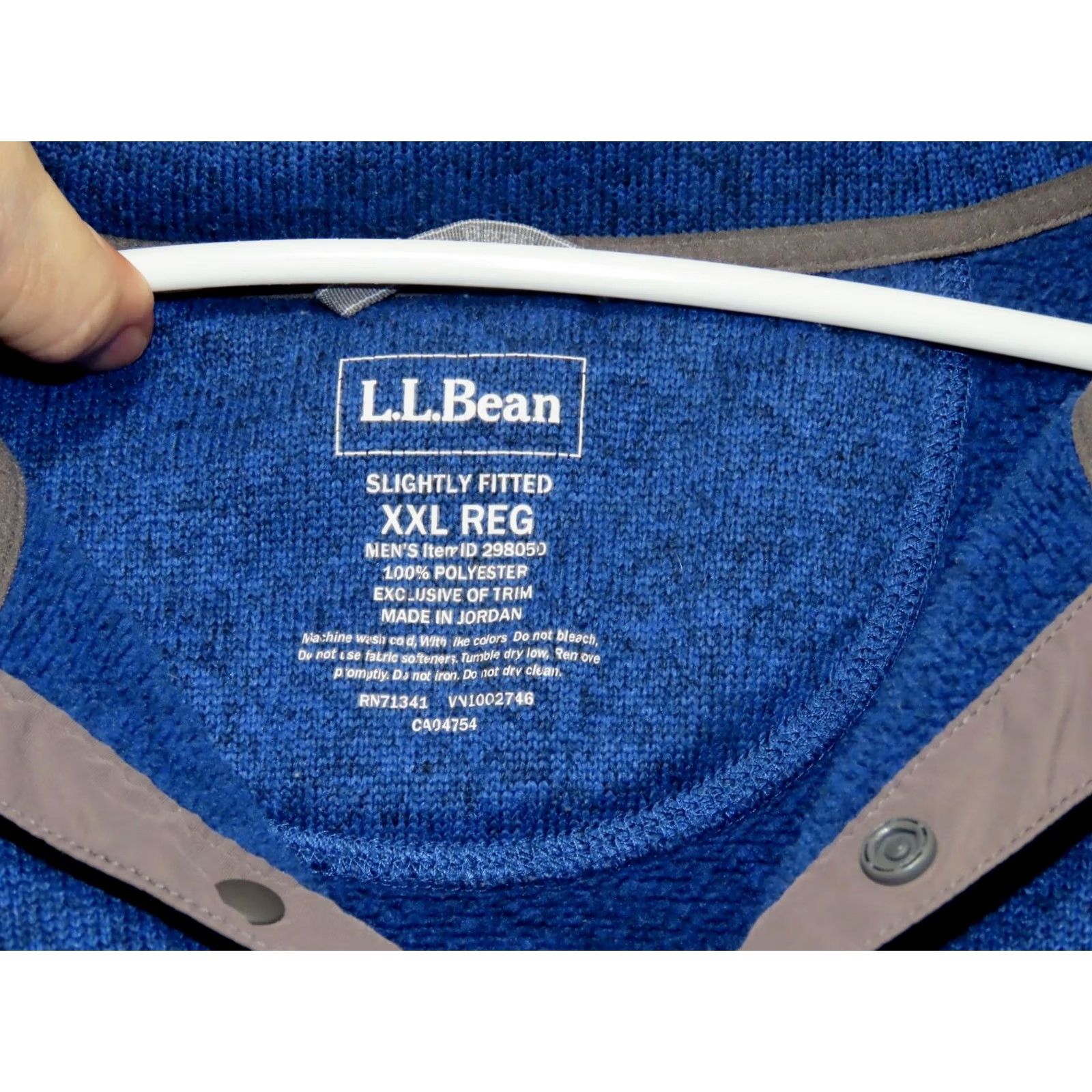 Vintage LL Bean Men's 2XL Reg Sweater Fleece 1/4 Snap Pullover Blue Gray Mock Neck Long Sleeve Pockets Solid Logo Christmas Casual Outdoors Vintage No Size US XXL / EU 58 / 5 - 5 Thumbnail