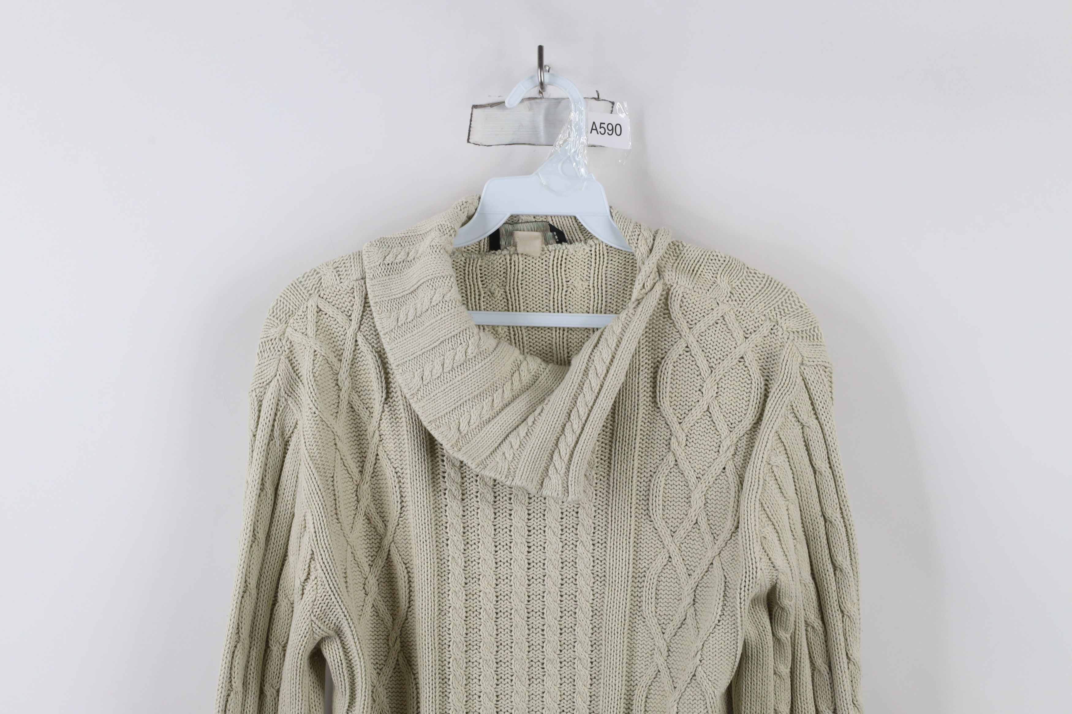 Vintage Vintage 90s Streetwear Fisherman Cable Knit Sweater USA Size L / US 10 / IT 46 - 2 Thumbnail