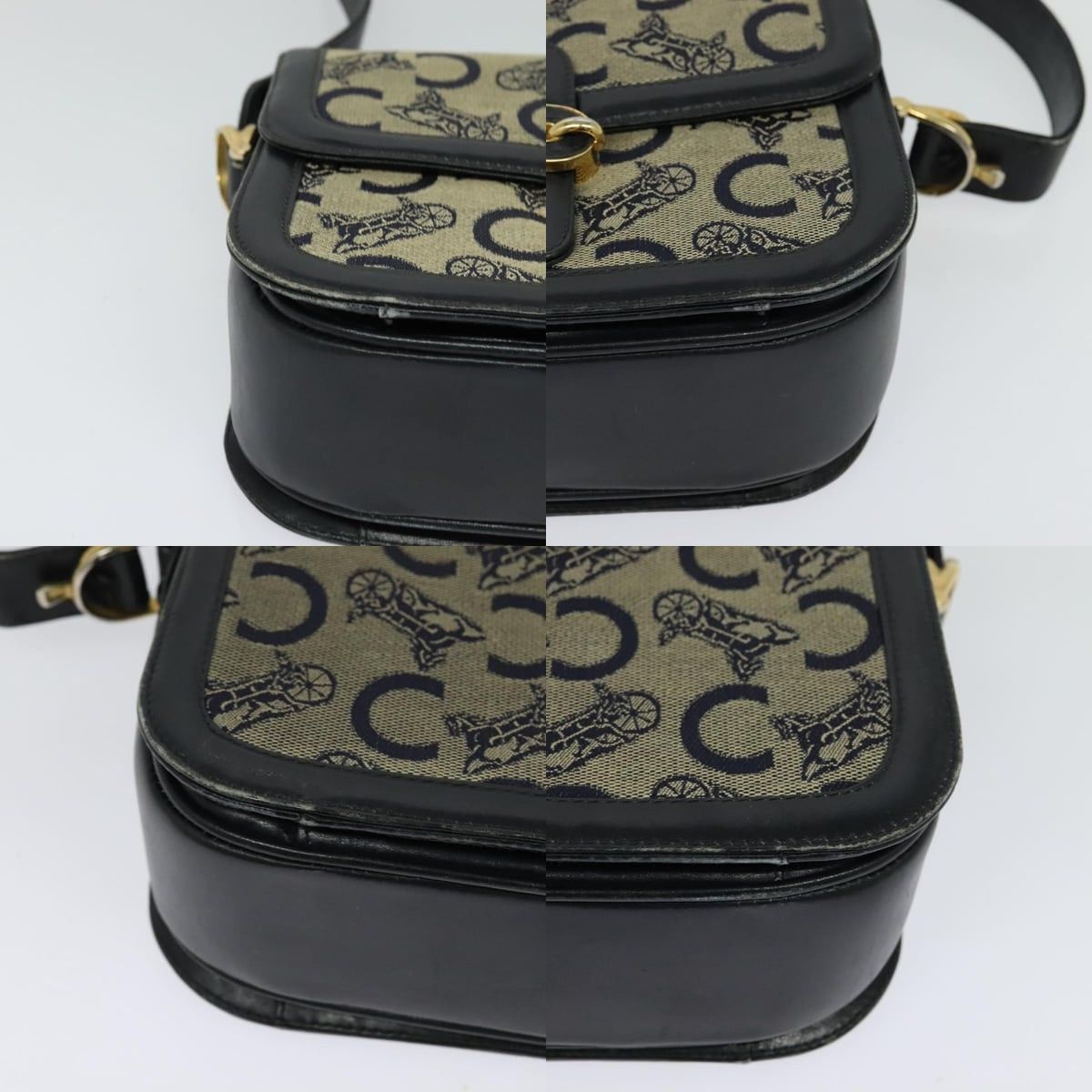 Celine CELINE C Sulky Shoulder Bag Canvas Navy Gold Size ONE SIZE - 10 Thumbnail