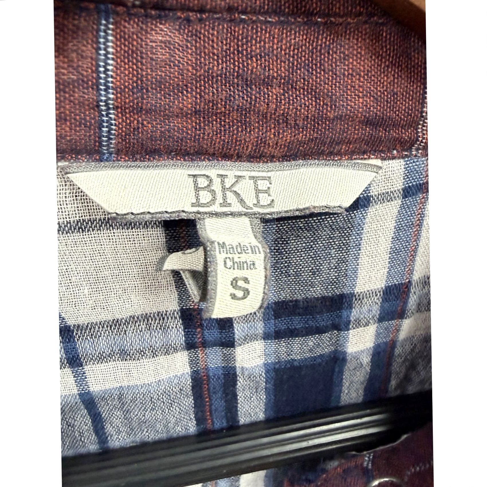 BKE VINTAGE BKE Button Down Shirt Womens Burgundy Plaid Double Layer Gauze Small Size S / US 4 / IT 40 - 8 Thumbnail