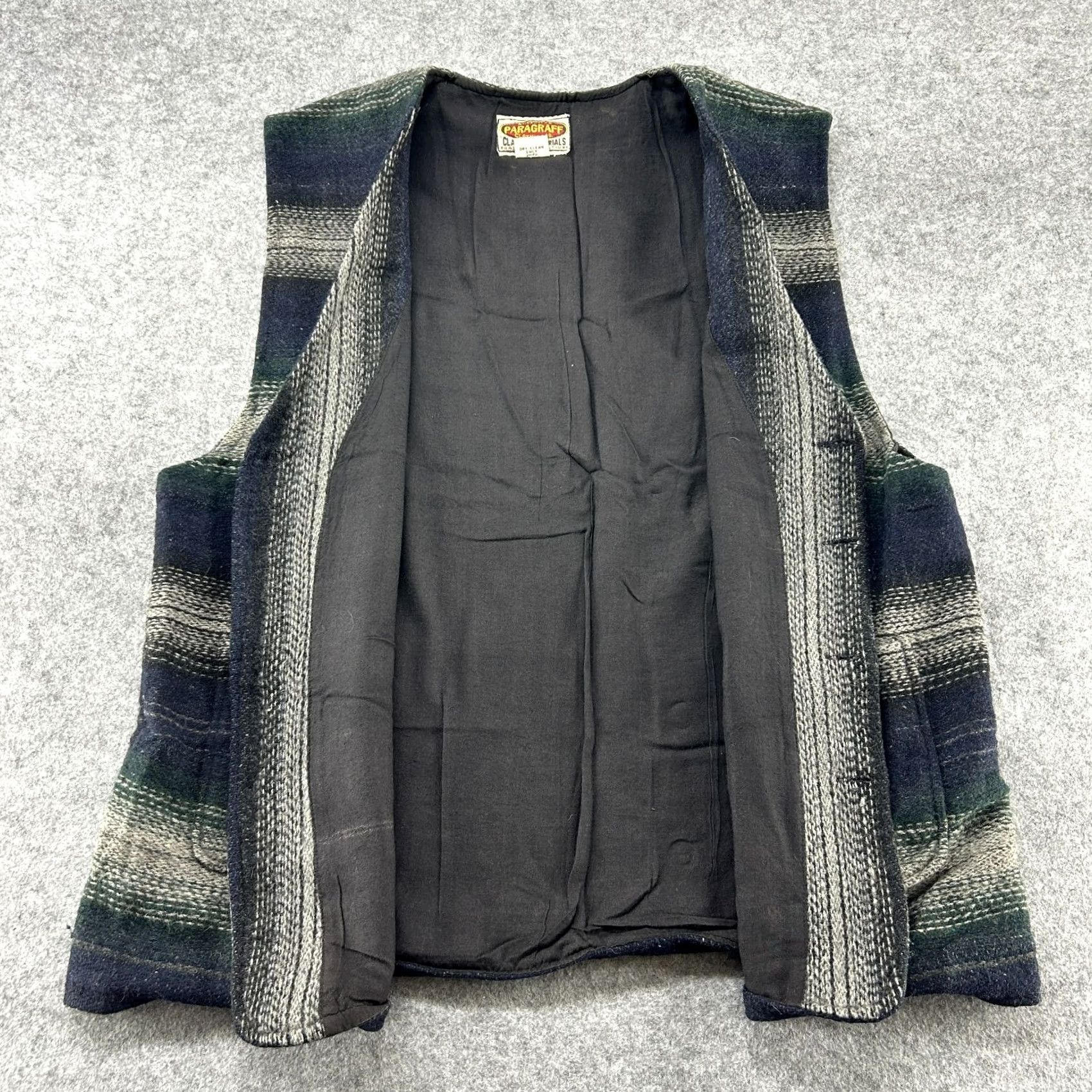 Vintage VINTAGE Paragraff Vest Men XL Blue Green Wool Button Up Striped Southwestern 90s Size US XL / EU 56 / 4 - 2 Thumbnail