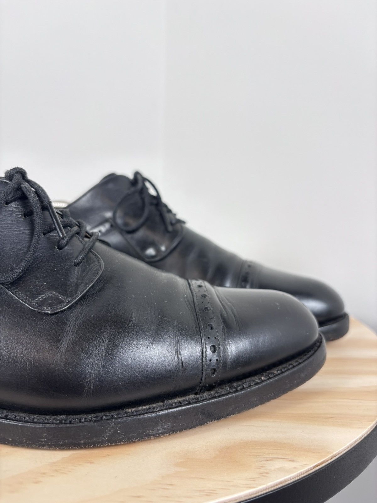 Handmade Regain Handmade Men’s Black Leather Oxford Dress Shoes Size US 9 / EU 42 - 4 Thumbnail