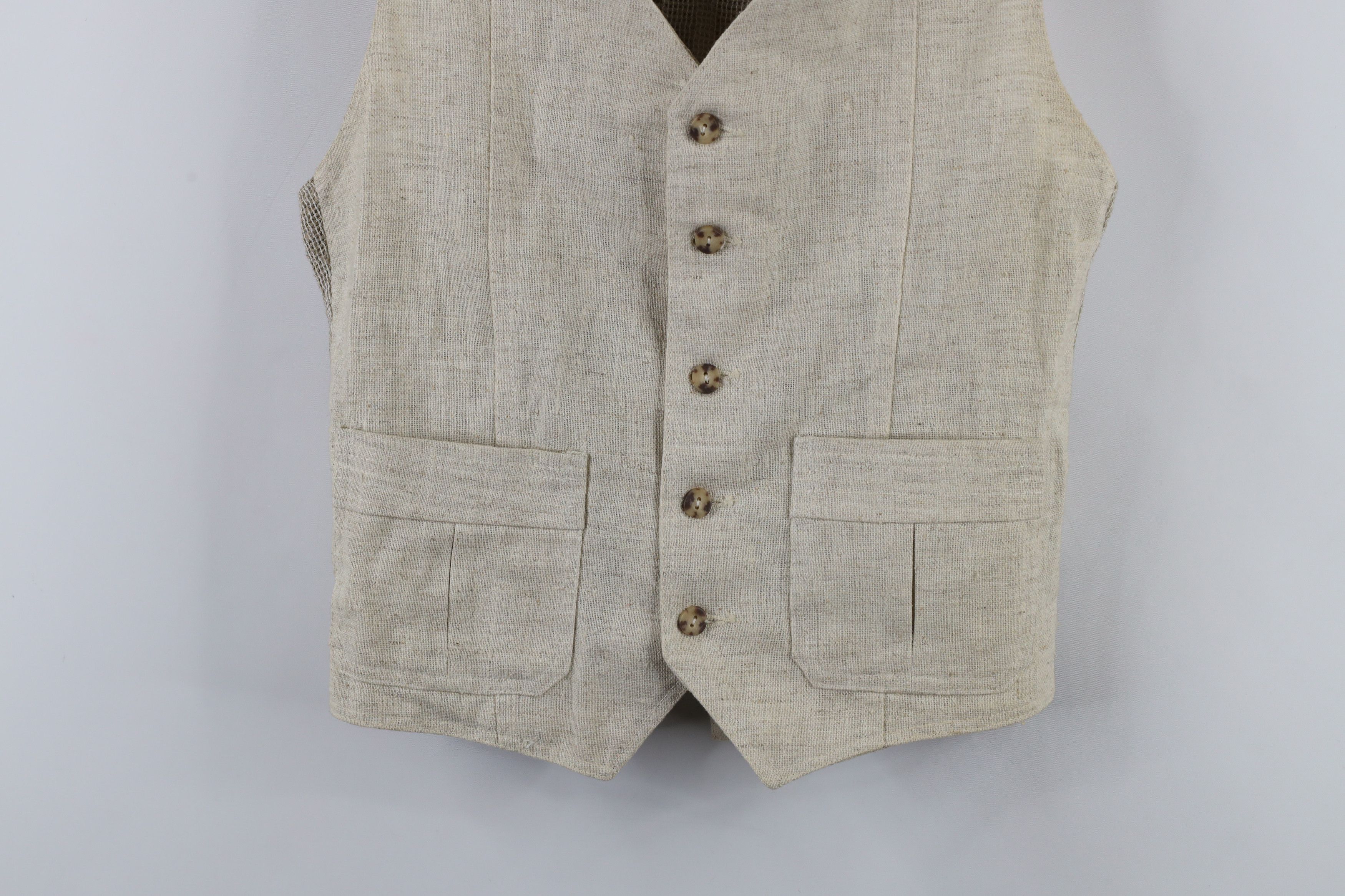 Vintage Vintage 70s Streetwear Burlap Linen Buckle Back Vest USA Size US M / EU 48-50 / 2 - 3 Thumbnail