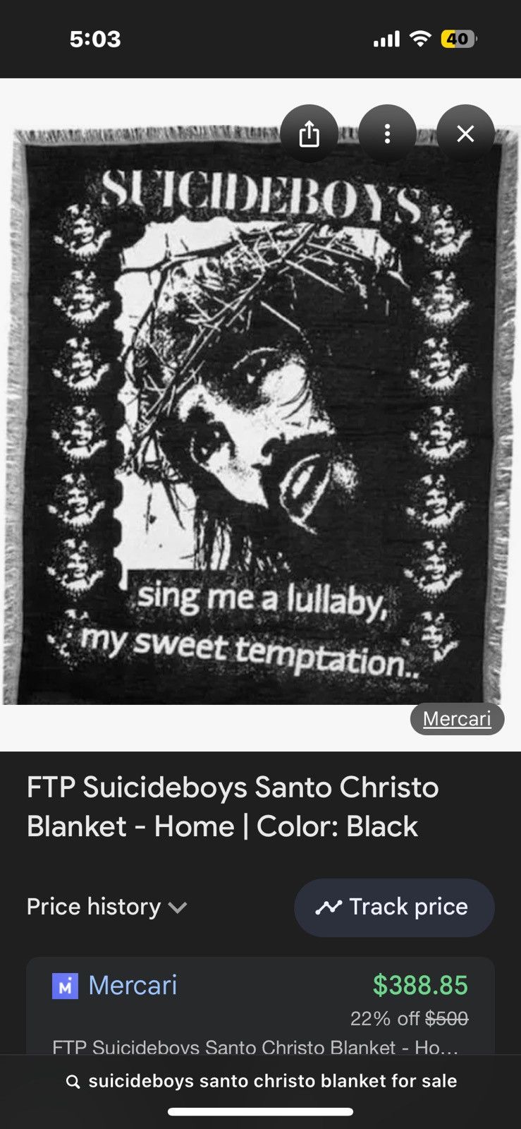 Other $B Suicideboys Christo Blanket Size ONE SIZE - 1 Thumbnail