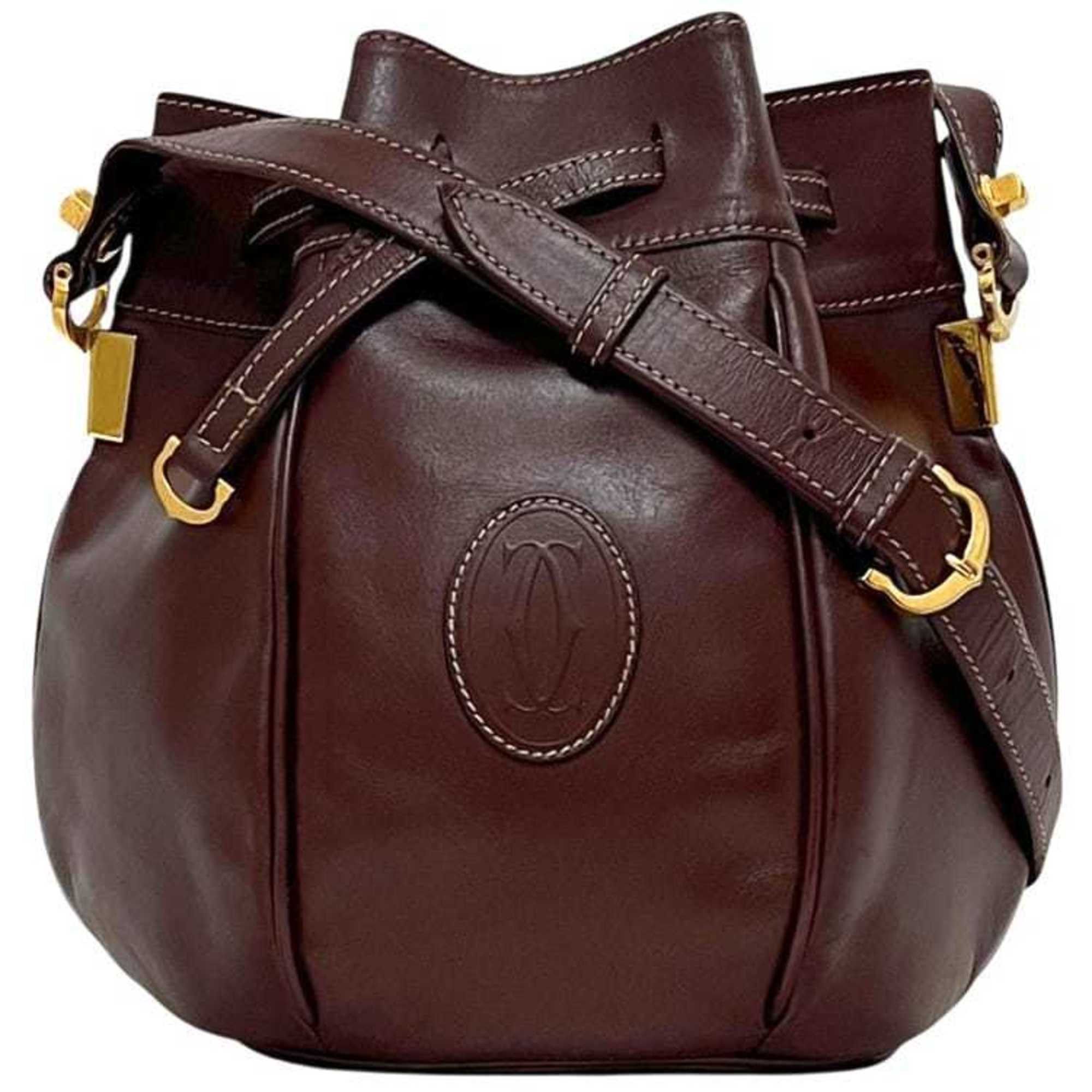 Cartier Cartier Shoulder Bag ec-25124 Bordeaux Must L1000591 Leather Crossbody Wine Red Women's Calf Size ONE SIZE - 1 Thumbnail