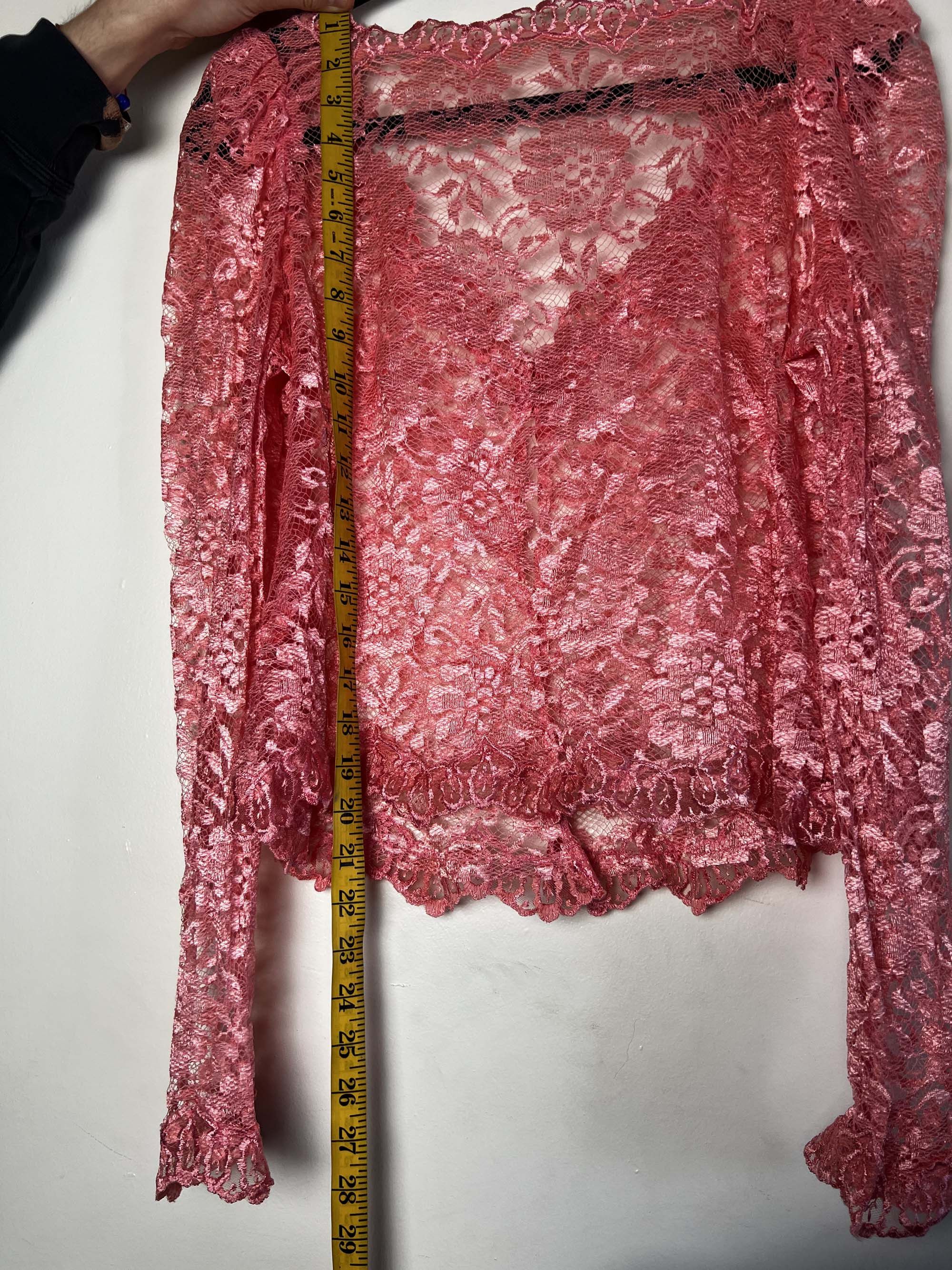 Vintage Vintage 1960's Edwardian Pink Lace Puffy Sleeve Blouse Size L / US 10 / IT 46 - 16 Thumbnail
