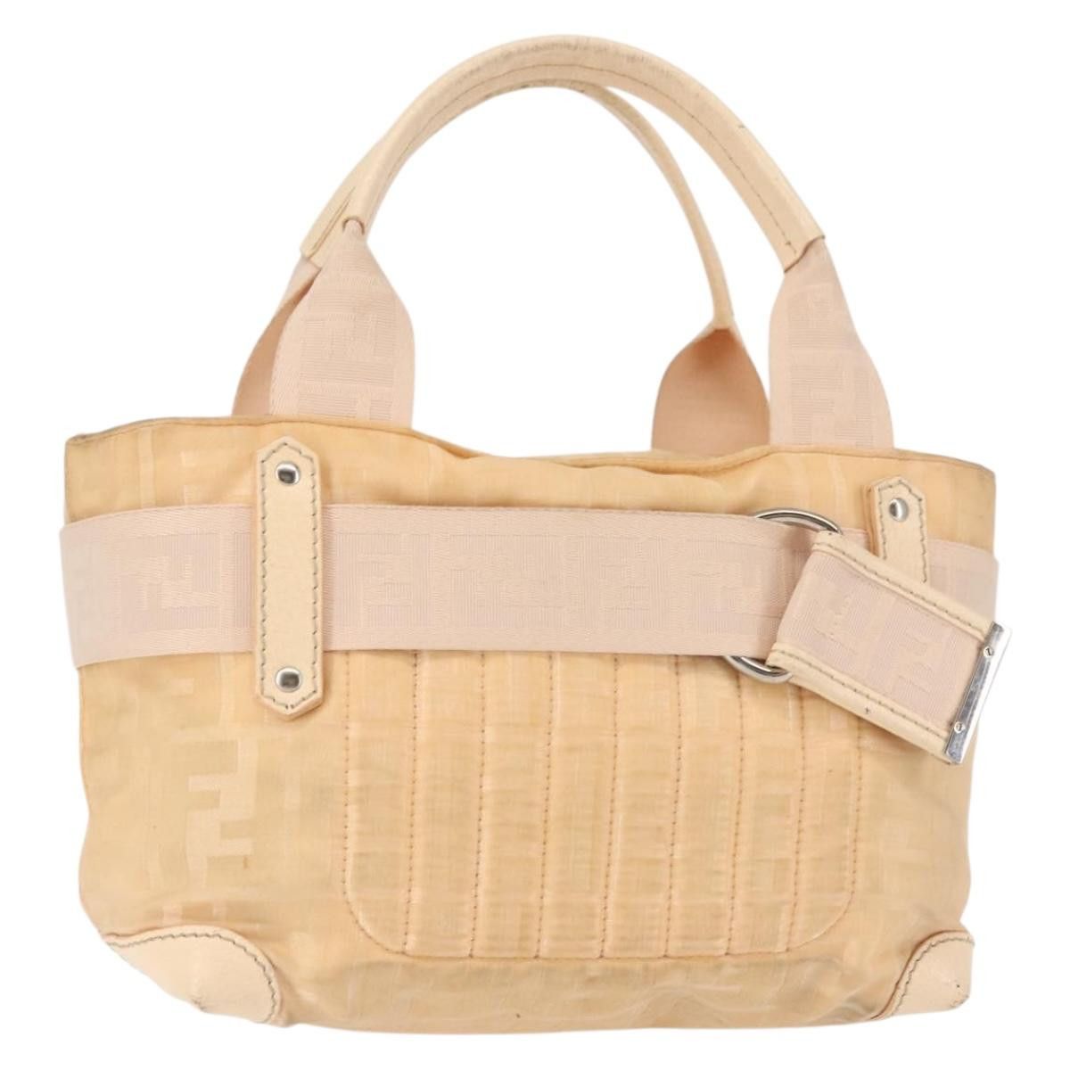 FENDI Zucca Canvas Hand Bag Beige