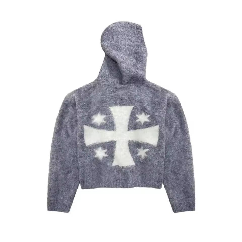 Other Knitted Streetwear Y2k Punk Gothic Zipper Cardigan Sweater Size US XL / EU 56 / 4 - 2 Thumbnail
