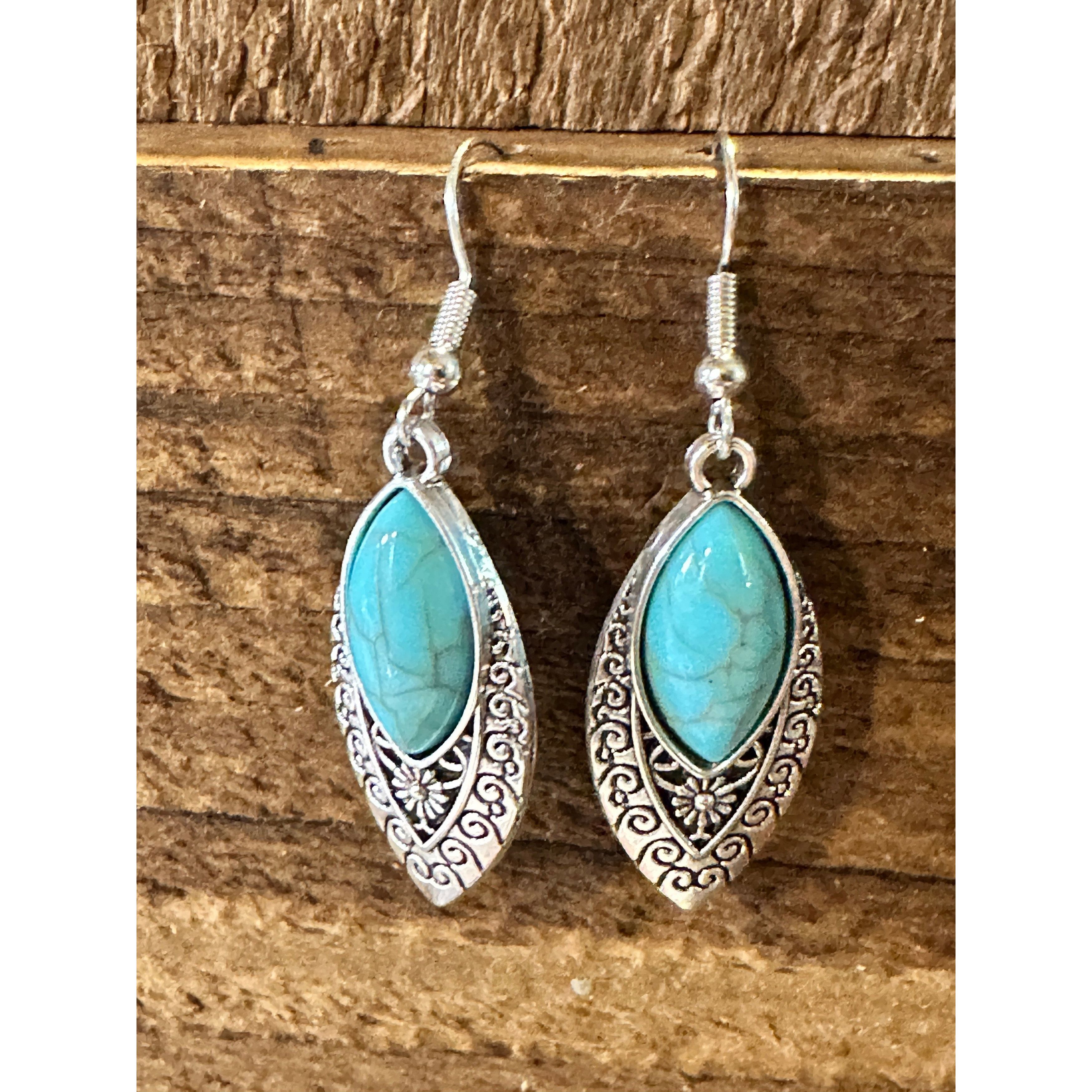 Other Boho Vintage Chic Southwestern Dangle Wire Earrings, Turquoi Size ONE SIZE - 5 Thumbnail