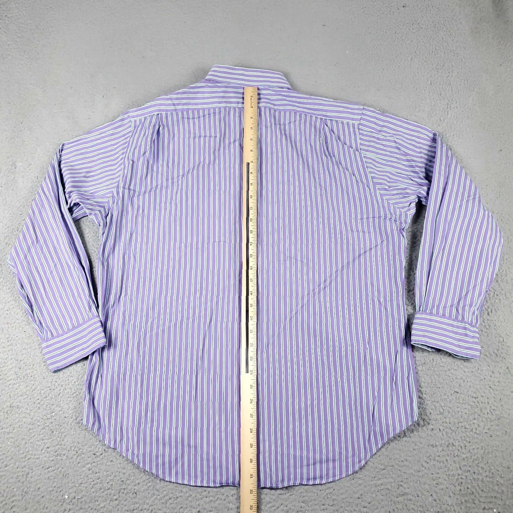 Ralph Lauren Ralph Lauren Dress Shirt Mens 17 Purple Striped Long Sleeve Button Down Classic Size 46R - 5 Thumbnail