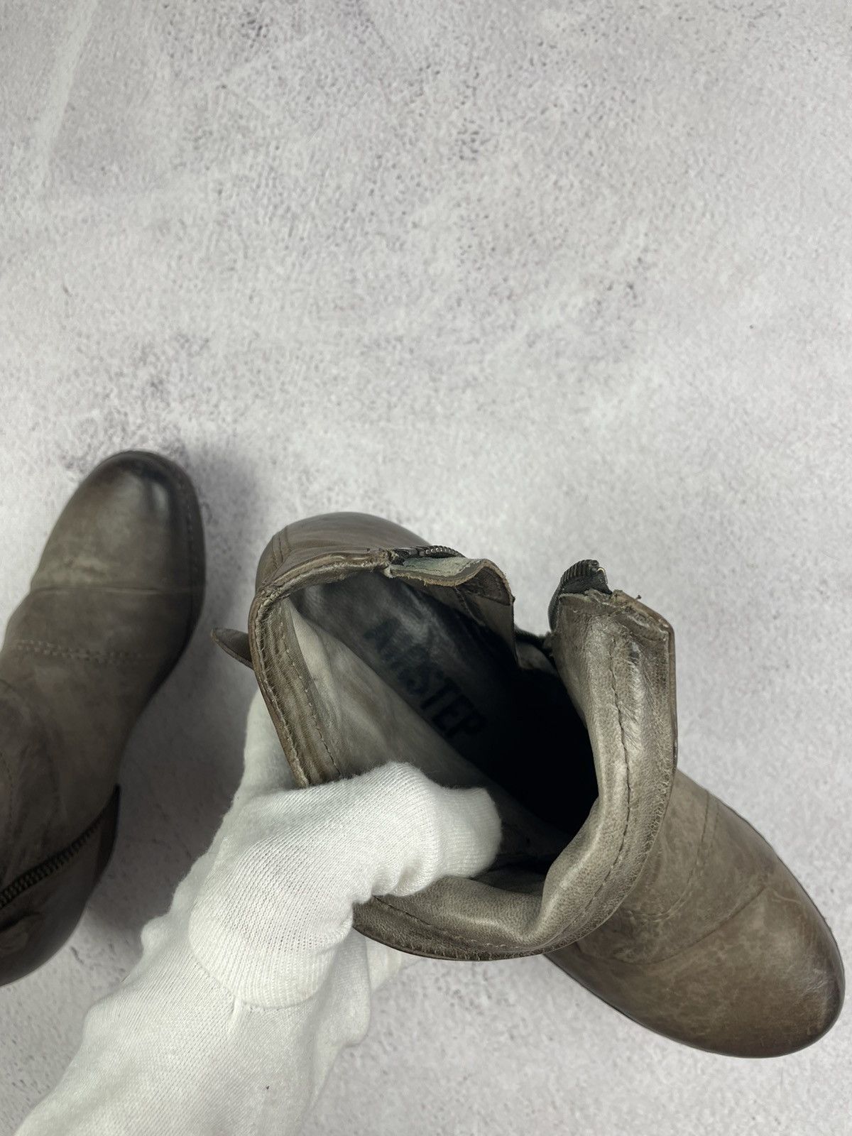 A.S.98 × Vintage A.S. 98 Women’s Leather Ankle Boots Gray Brown Size 37 Size US 7 / IT 37 - 7 Thumbnail