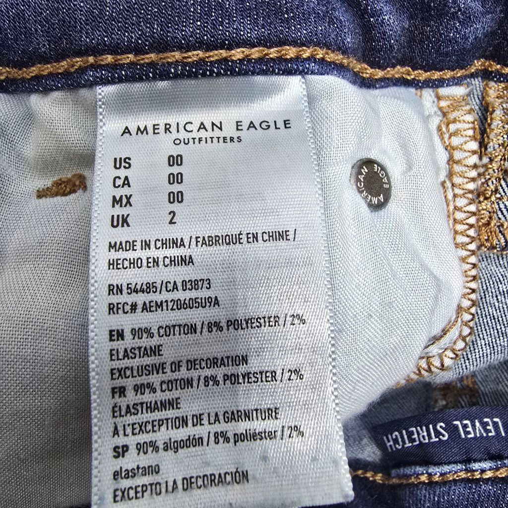 American Eagle Outfitters Women's American Eagle Distressed Hi-Rise Shortie J Shorts00 Size 24" / US 00 / IT 34 - 11 Thumbnail