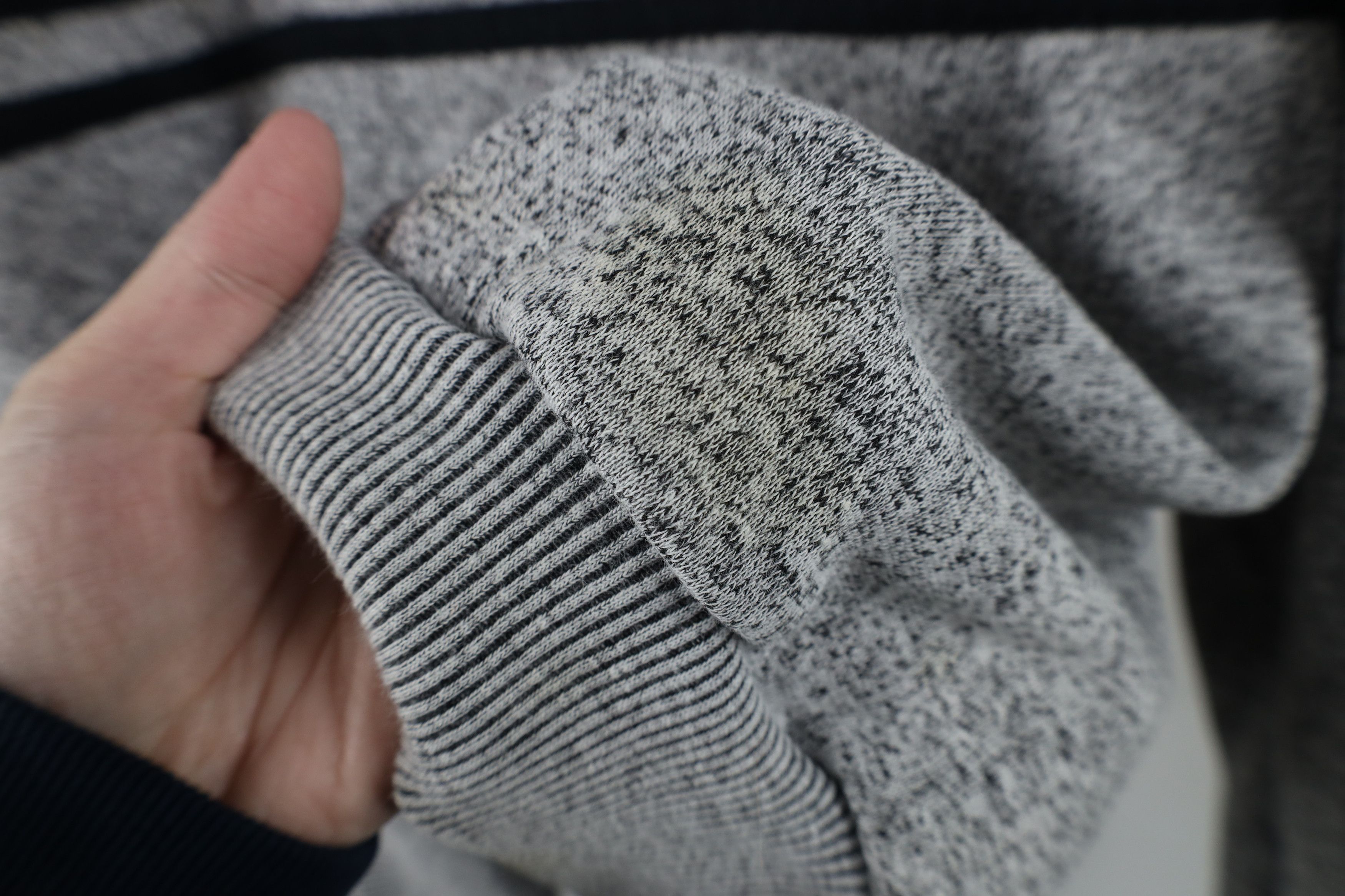 Vintage Vintage 90s Streetwear Striped Collared Sweatshirt Gray Size US L / EU 52-54 / 3 - 4 Thumbnail