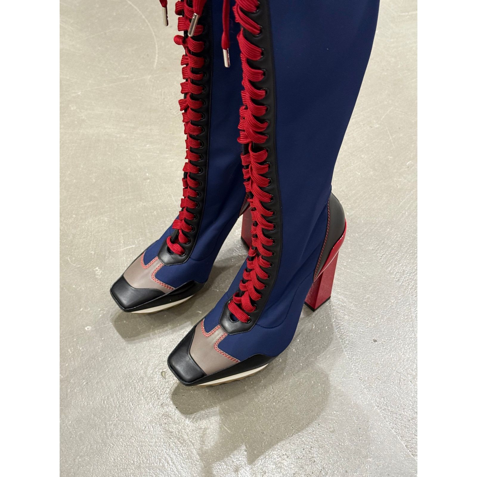 Versace S/S2017 Versace iconic runway neoprene multi color high boot Size US 9 / IT 39 - 11 Thumbnail