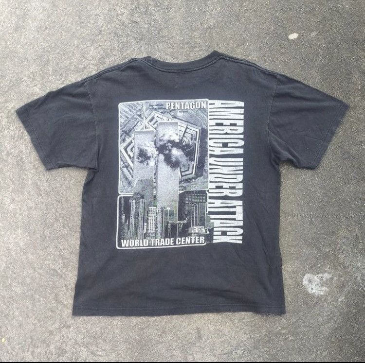 Vintage God bless America / America under atack Size US L / EU 52-54 / 3 - 2 Thumbnail
