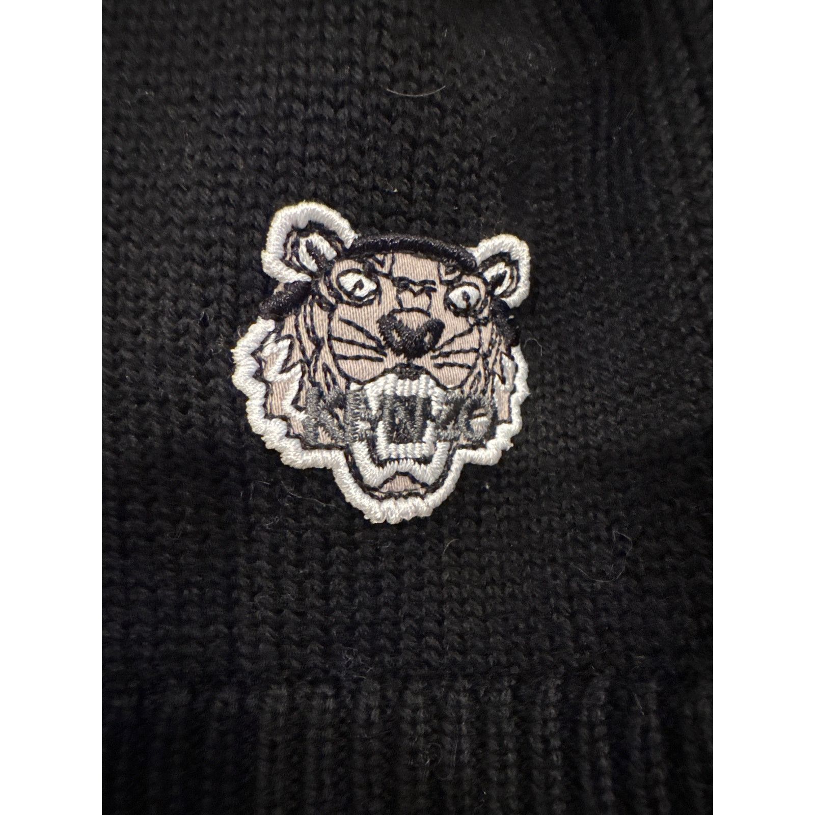 Kenzo Tiger head Black Beanie with Blue Stripe display picture 2