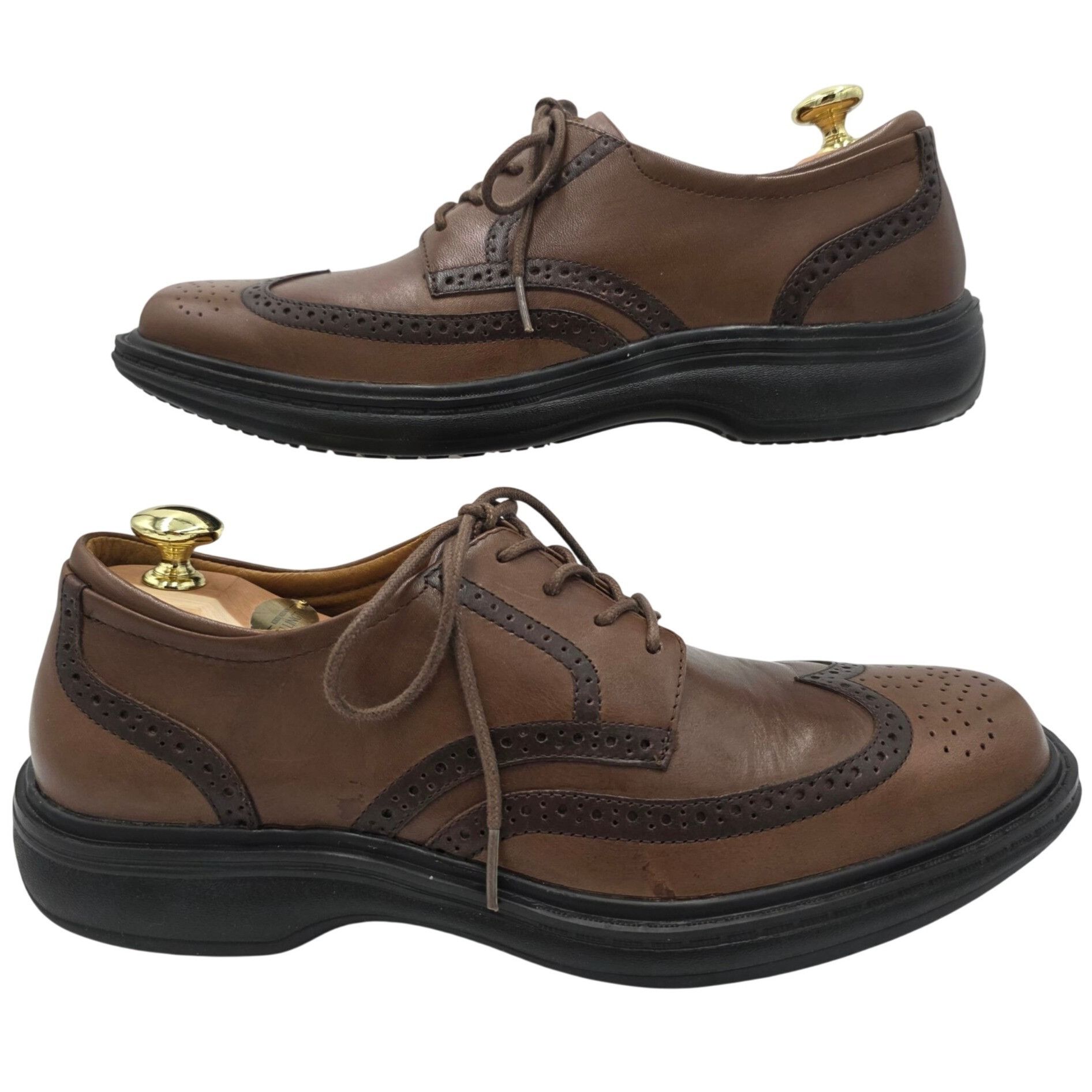 Other Dr. Comfort Wing 8329 Brown Leather Wingtip Derby Mens 9M Size US 9 / EU 42 - 4 Thumbnail