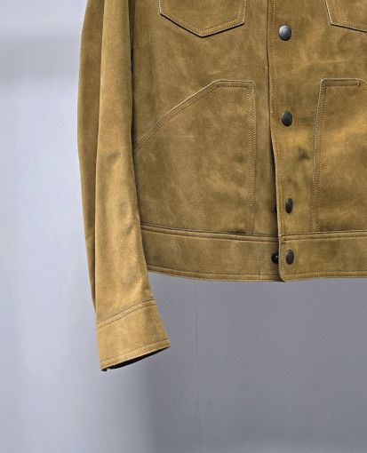 Tom Ford o1sm1stk0824 Buttery Suede Western Trucker Jacket in Brown Size US M / EU 48-50 / 2 - 3 Thumbnail
