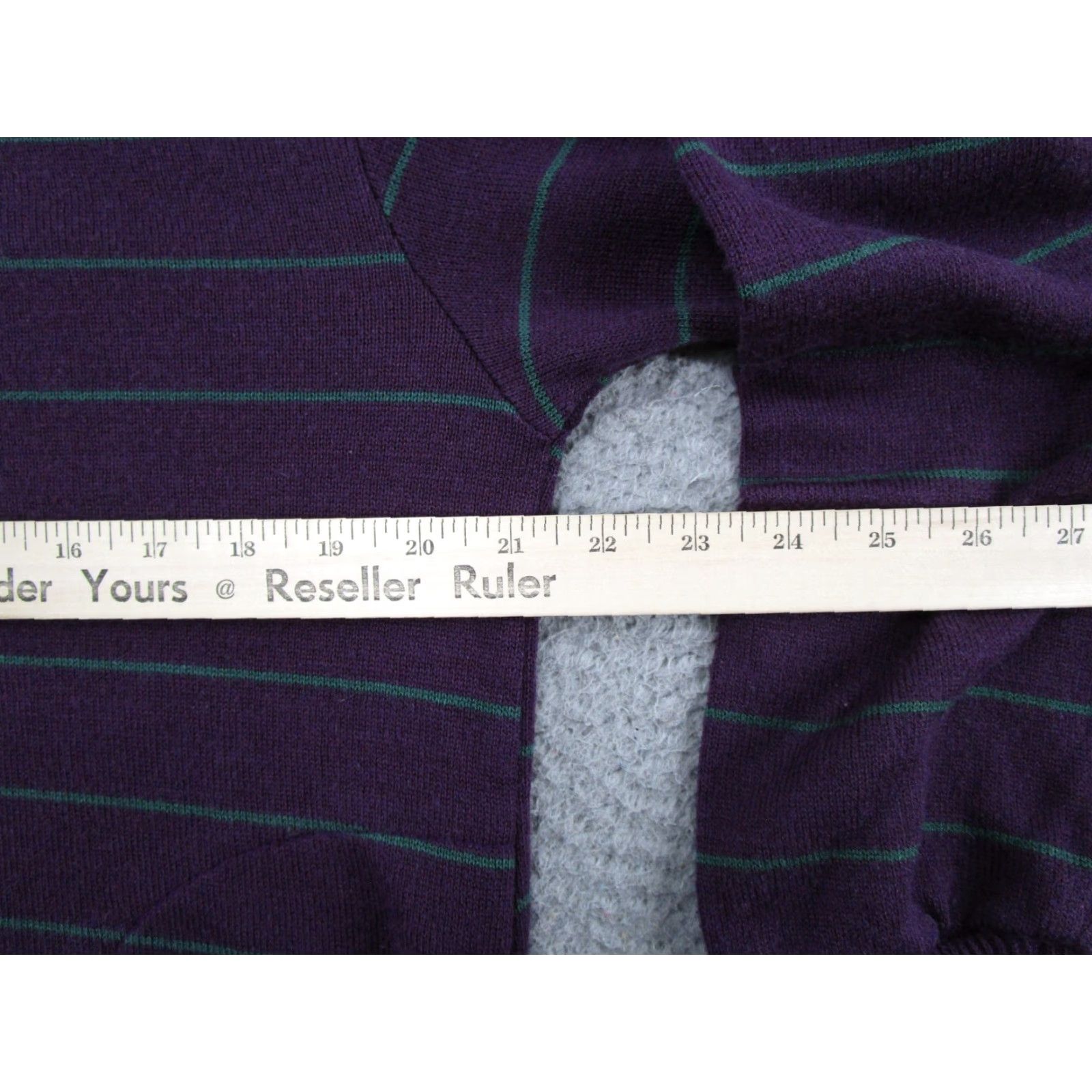 Vintage Stats Sweater Mens Purple Striped Knit 1/4 Button Mock Neck Pullover L 90s VTG Casual Size US L / EU 52-54 / 3 - 5 Thumbnail
