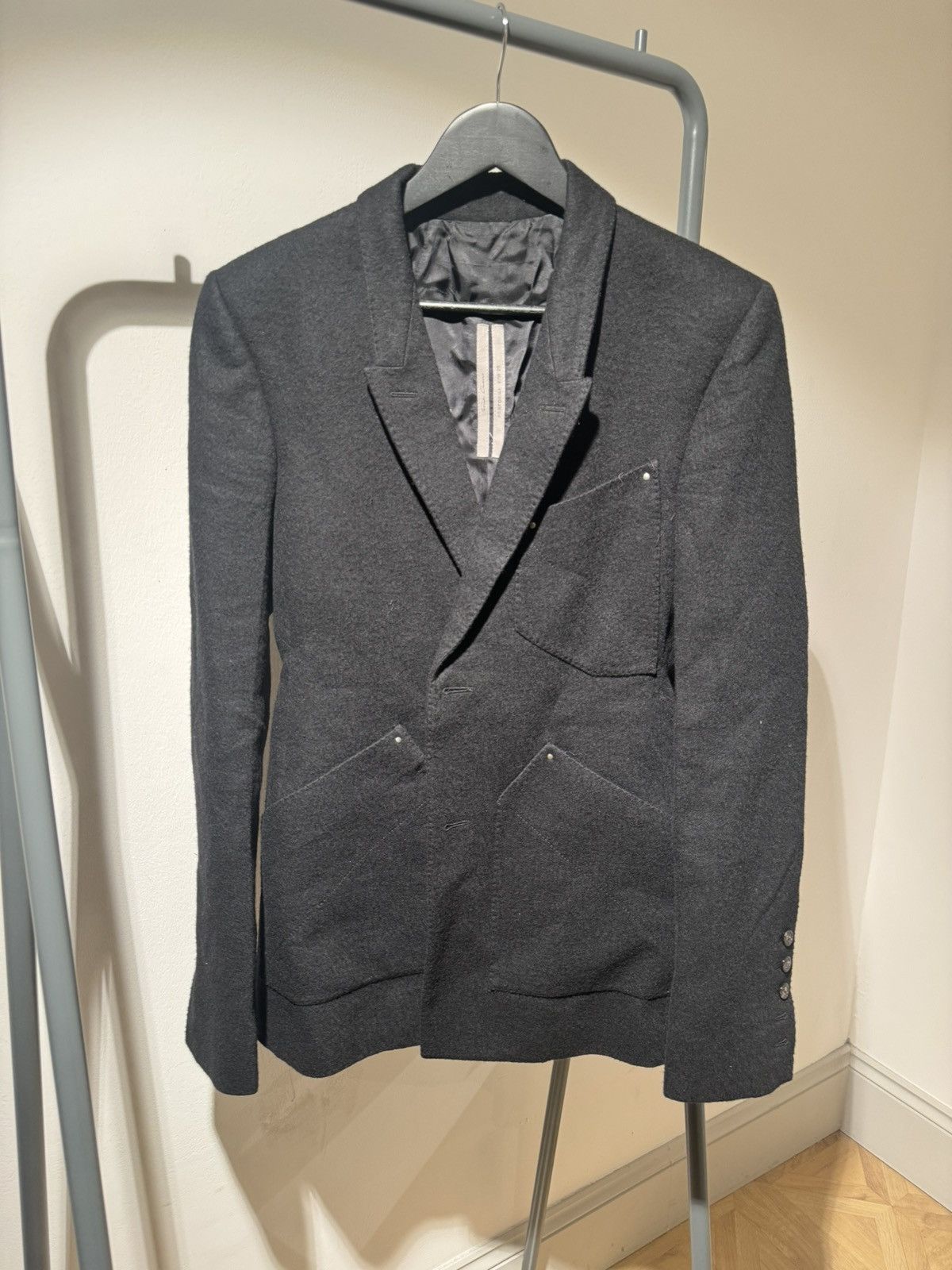 image of Rick Owens Rick Owen’S 20Fw Wool Blazer Performa Season in Black, Men's (Size 50S)