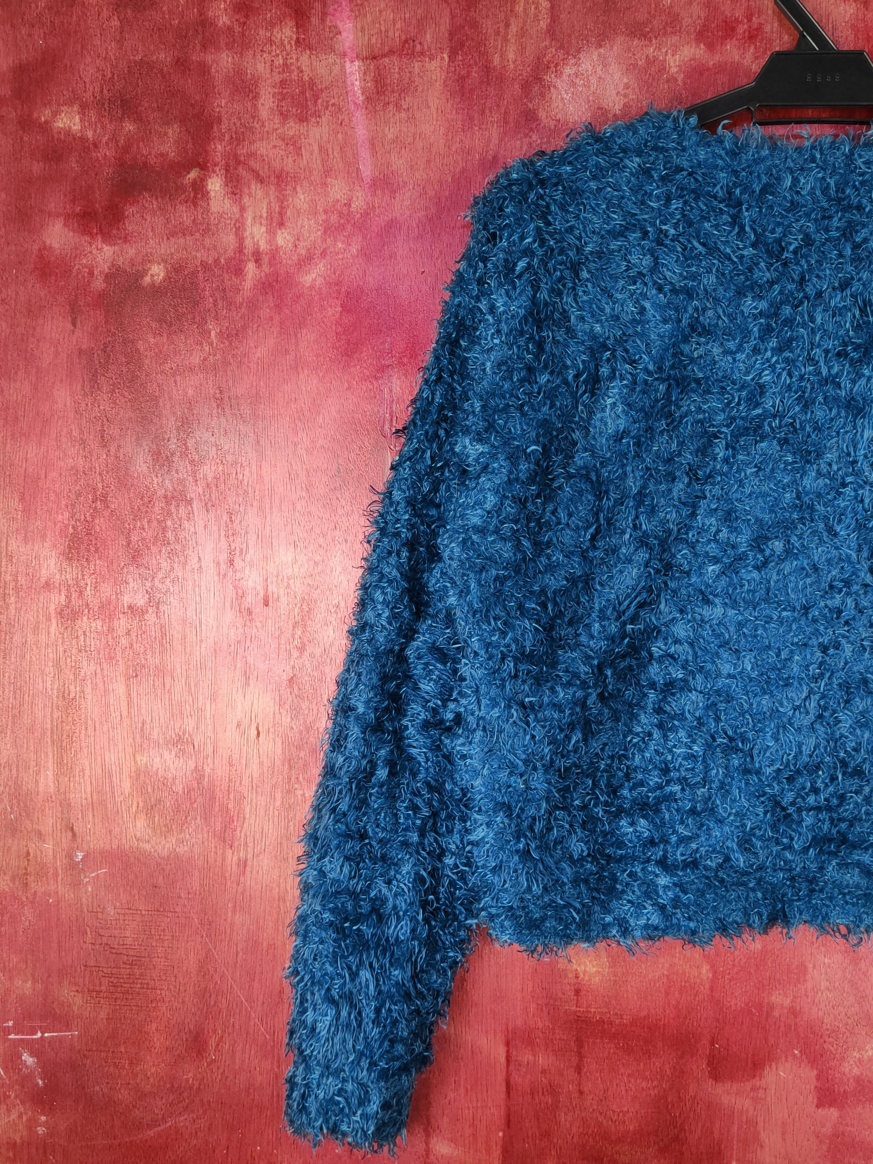 Japanese Brand Dreamy Minx Turquoise Fur Mohair Knitwear Cardigan #S1994 Size M / US 6-8 / IT 42-44 - 8 Thumbnail