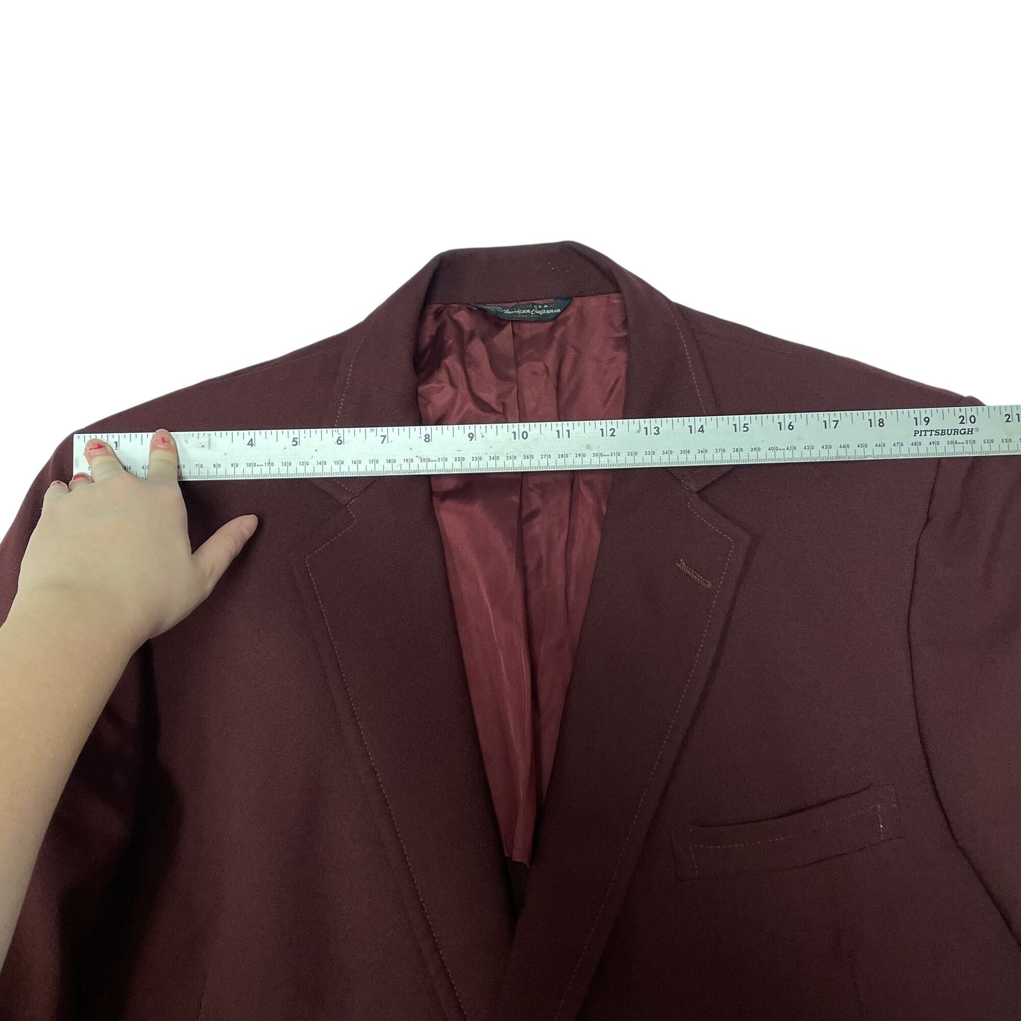 Other Vtg Maroon Gold Btn Sport Coat Double Breasted Wool Jacket Size 46R - 6 Thumbnail