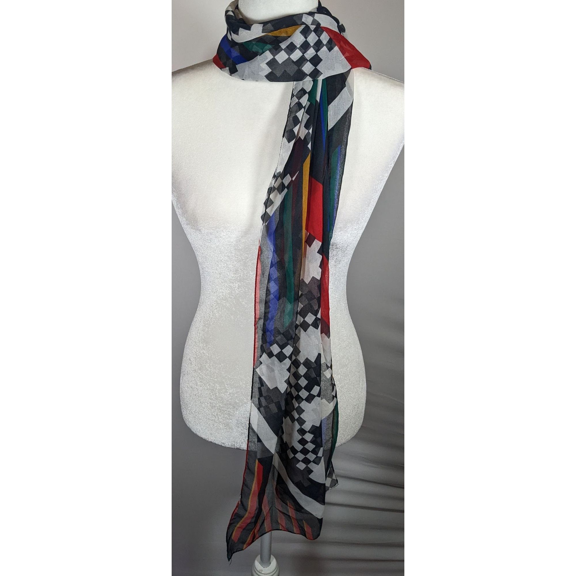 Other Vintage The Limited Rainbow Geometric Lightweight Scarf Size ONE SIZE - 7 Thumbnail
