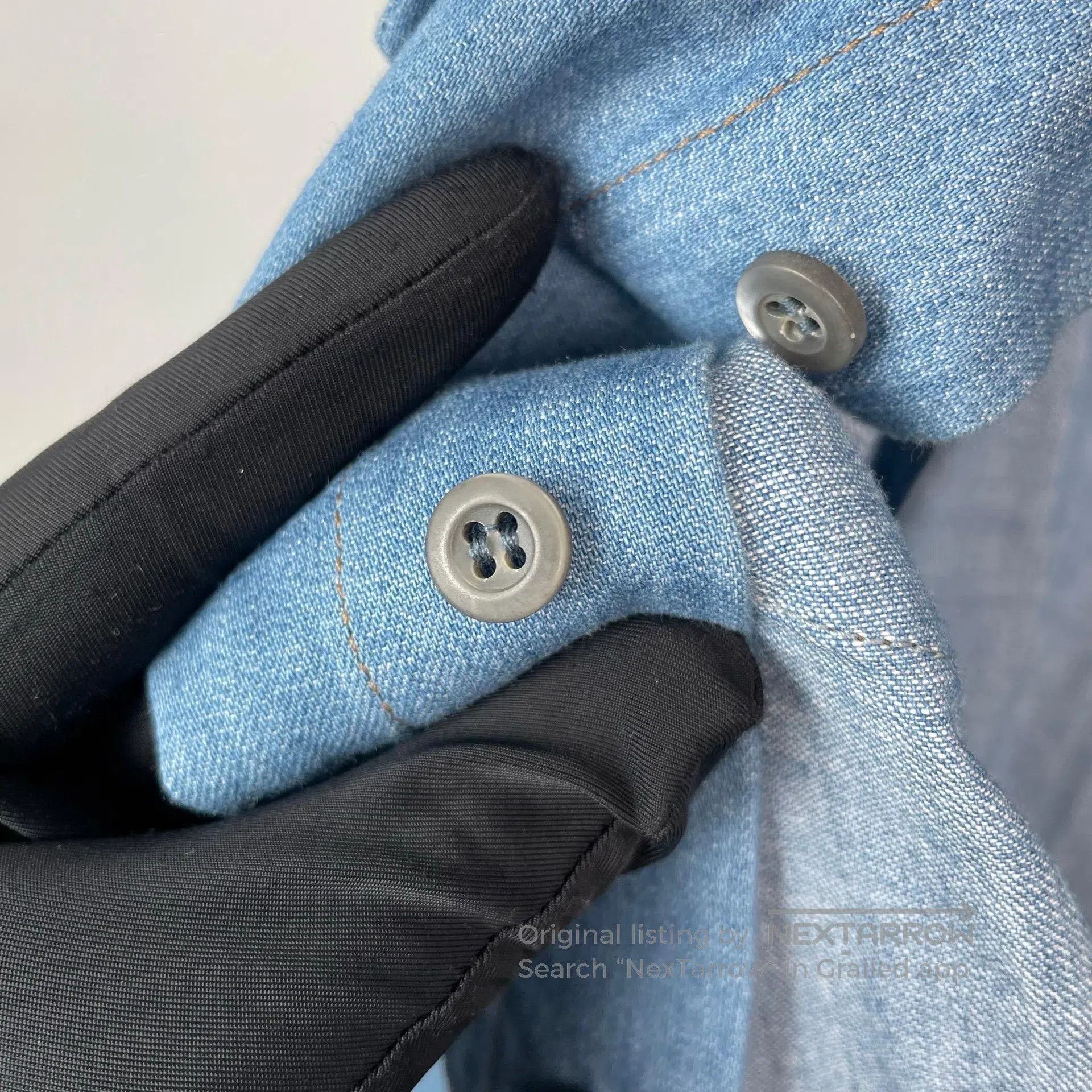 Miu Miu Miu Miu Denim blue washed collar shirt| Size XS / US 0-2 / IT 36-38 - 4 Thumbnail