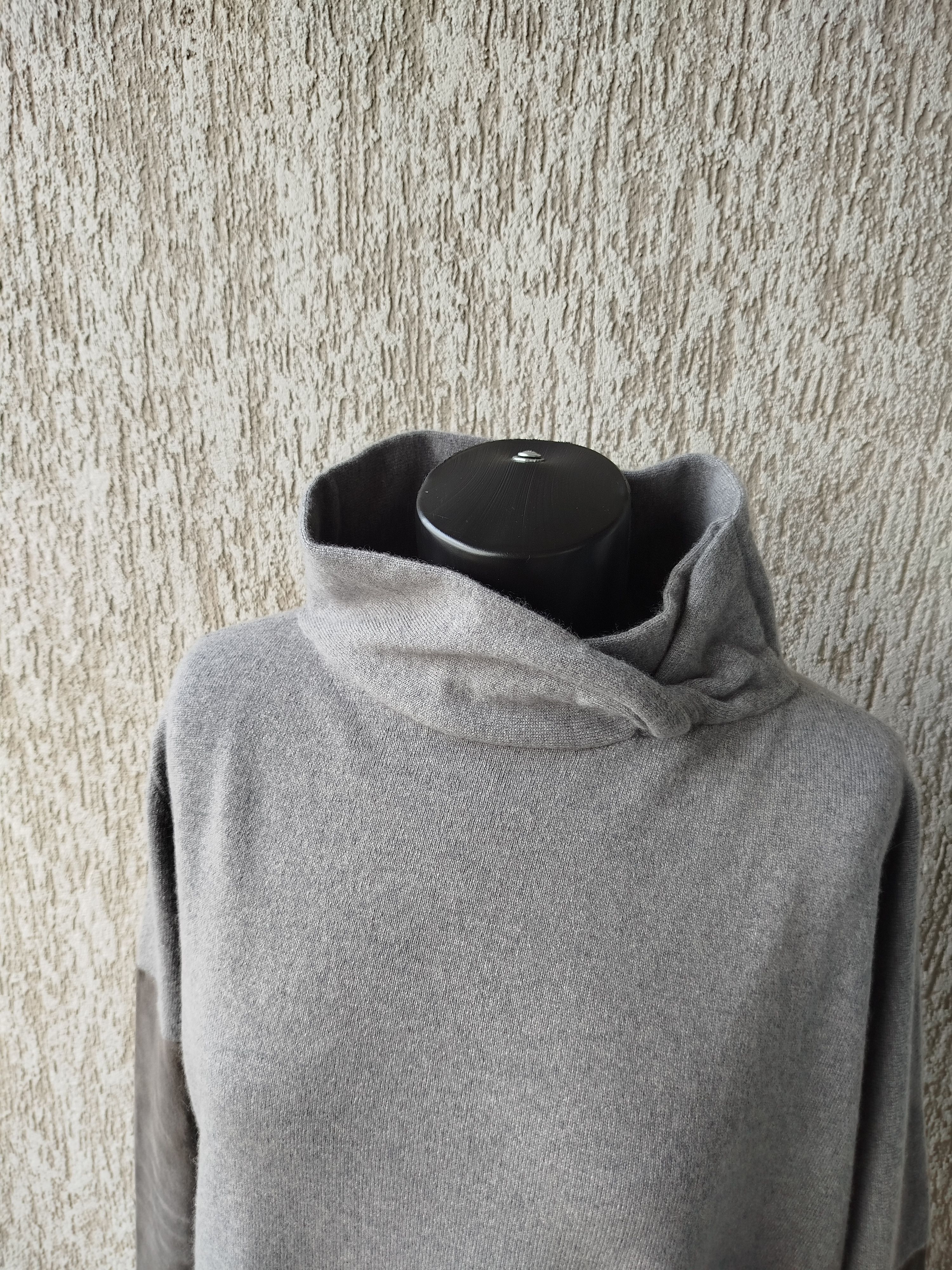 Brunello Cucinelli Pullover Sweater Cashmere Leather Sleeves Size L-XL Size L / US 10 / IT 46 - 2 Thumbnail