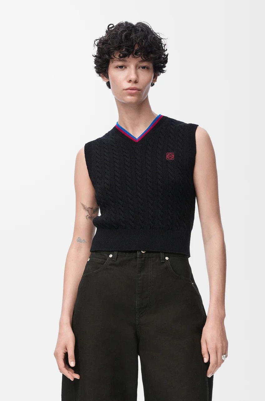 Loewe o1loc1c0525 Vest in Cotton in Black Size XS / US 0-2 / IT 36-38 - 3 Thumbnail