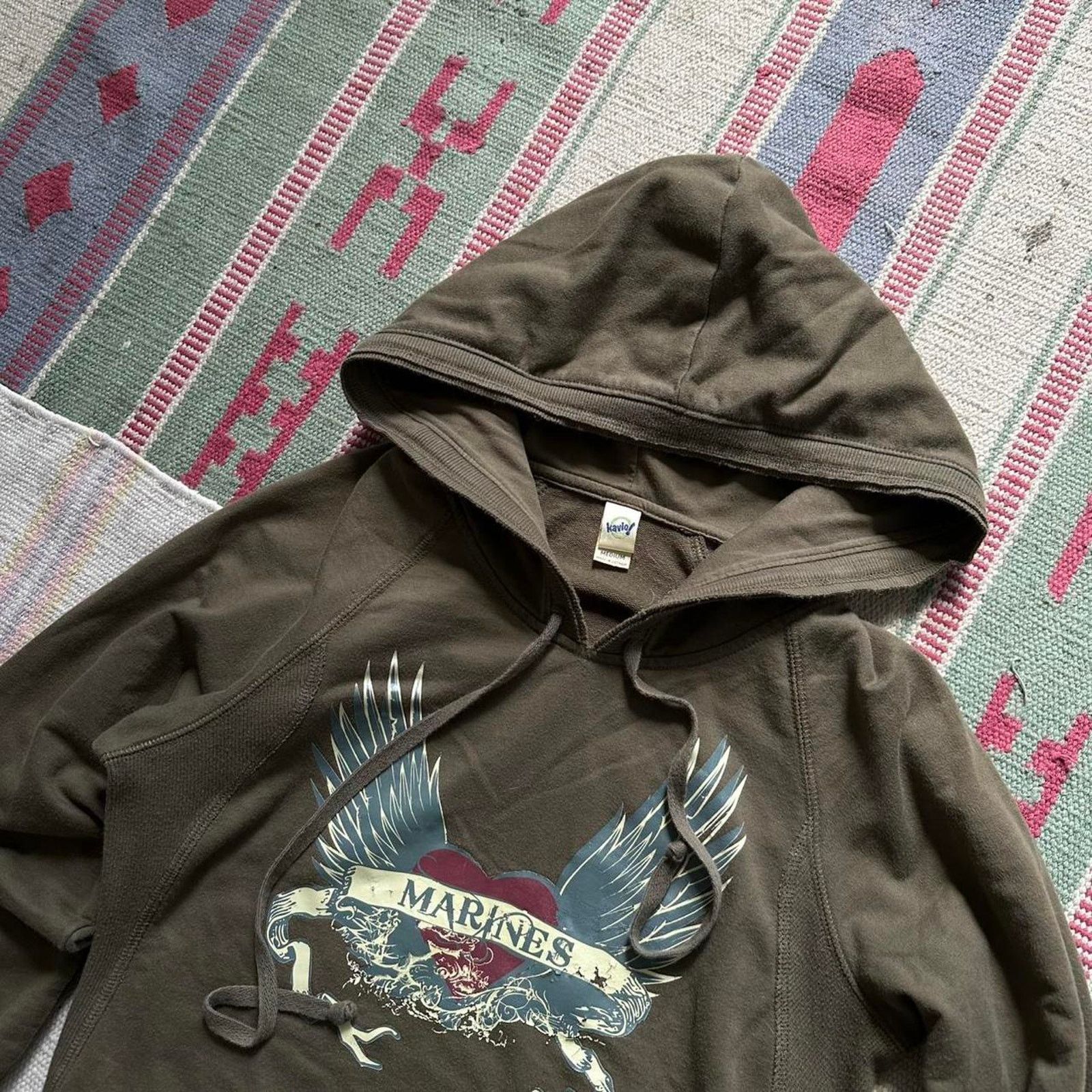 Vintage Vintage Y2K marine army green khaki grunge tattoo sweatshirt Size M / US 6-8 / IT 42-44 - 7 Thumbnail