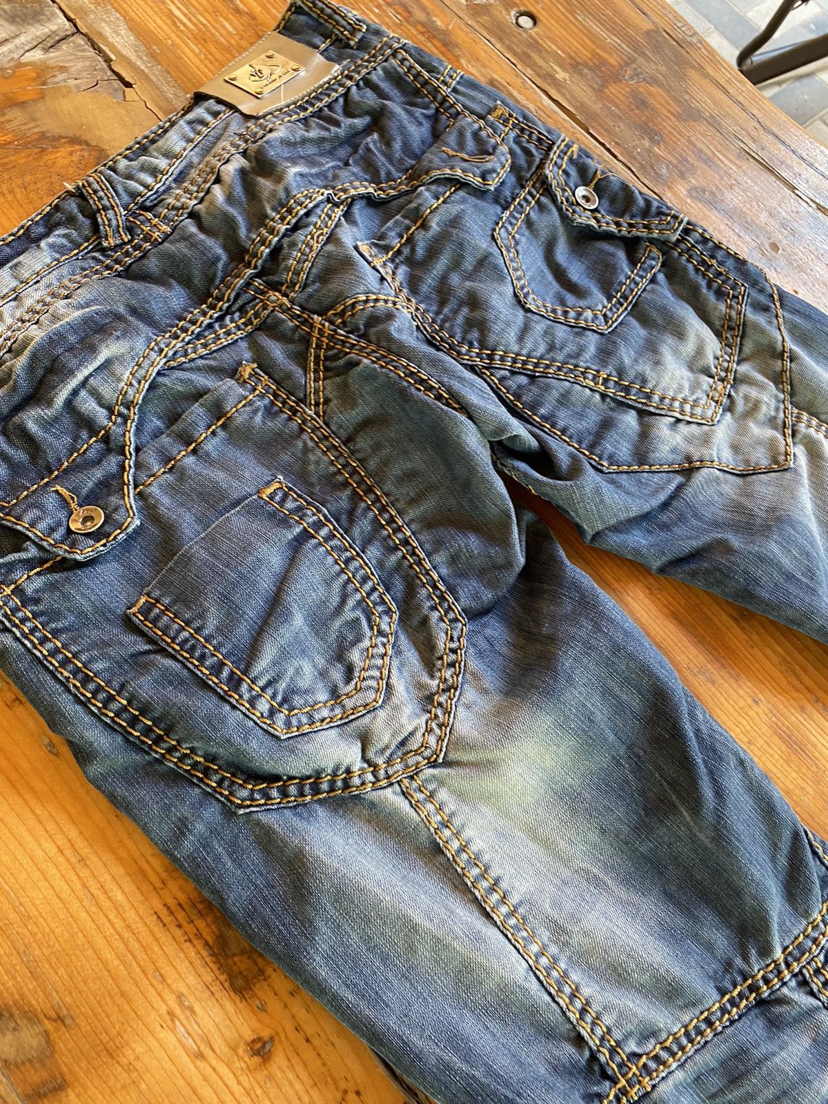 If Six Was Nine DISTRESSED JEANS Denim multi pocket y2k lgb style Size US 32 / EU 48 - 8 Thumbnail
