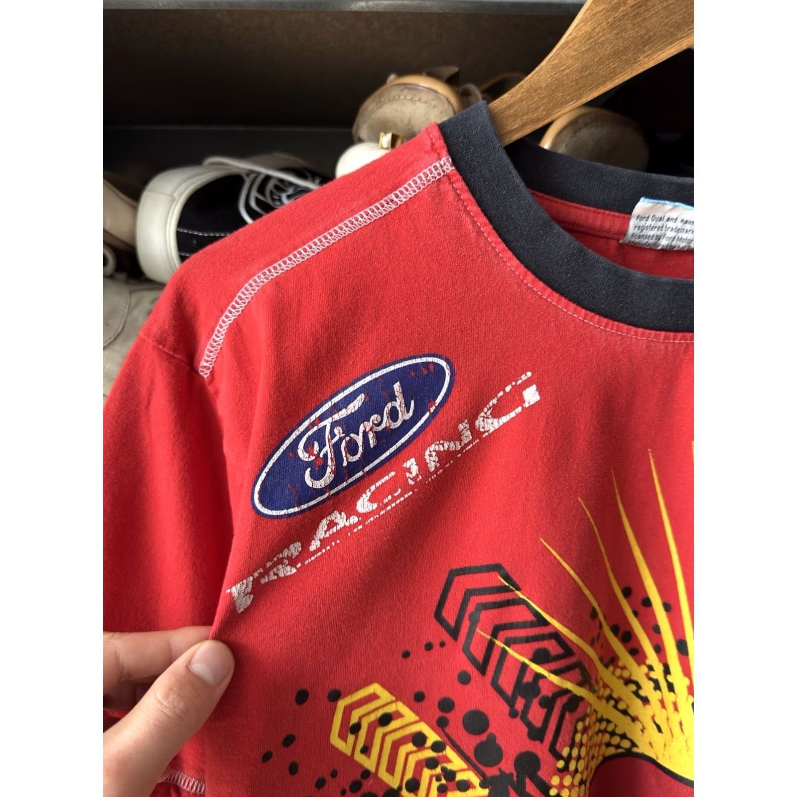 Ford VINTAGE Ford Racing T-Shirt Men's M Red Logo 90s Car Racing Mes Mens Size US M / EU 48-50 / 2 - 7 Thumbnail