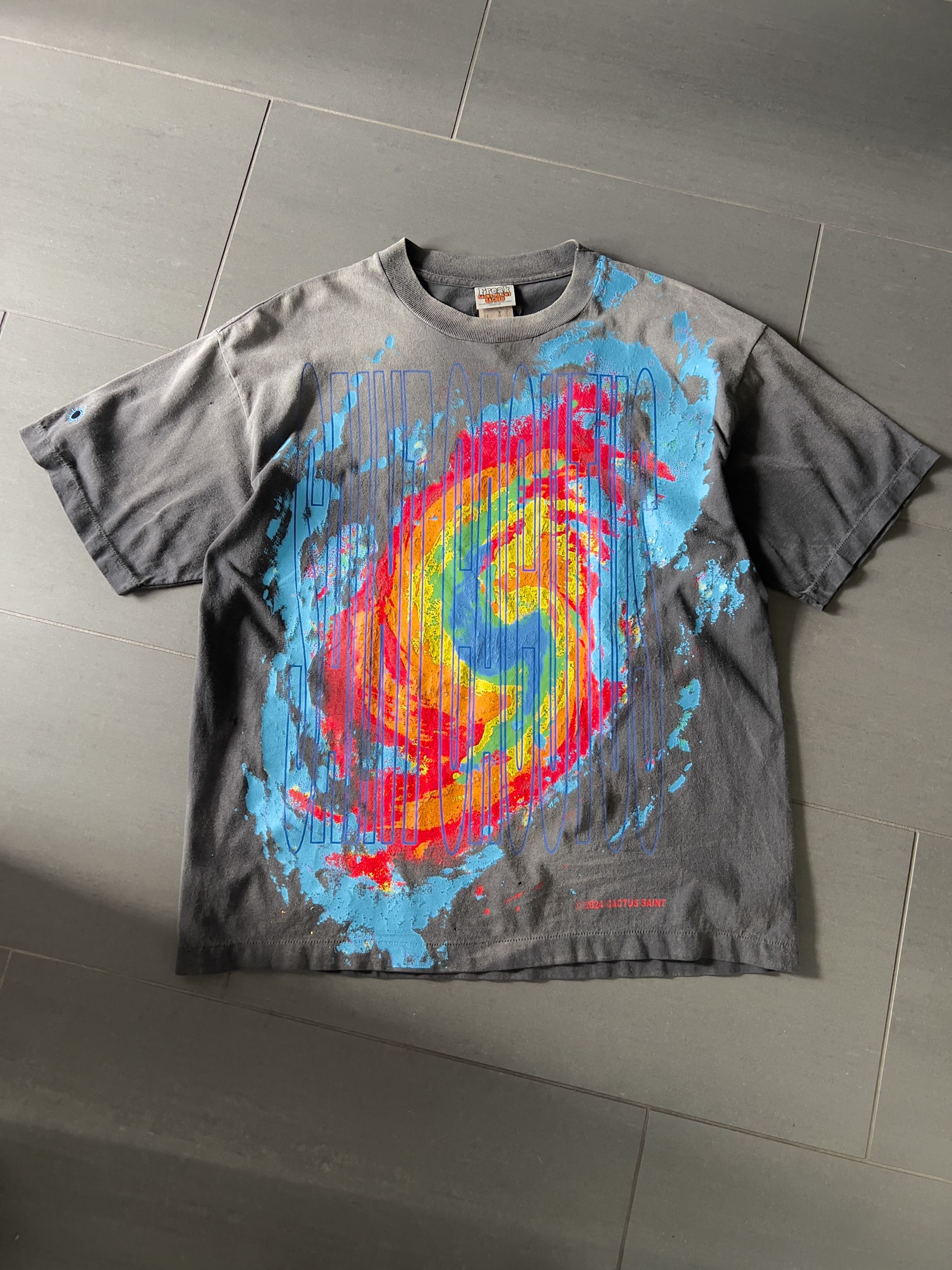 Cactus Plant Flea Market × Saint Michael Faded Single Stitch Hurricane Angry Love God Tee Size US L / EU 52-54 / 3 - 9 Thumbnail