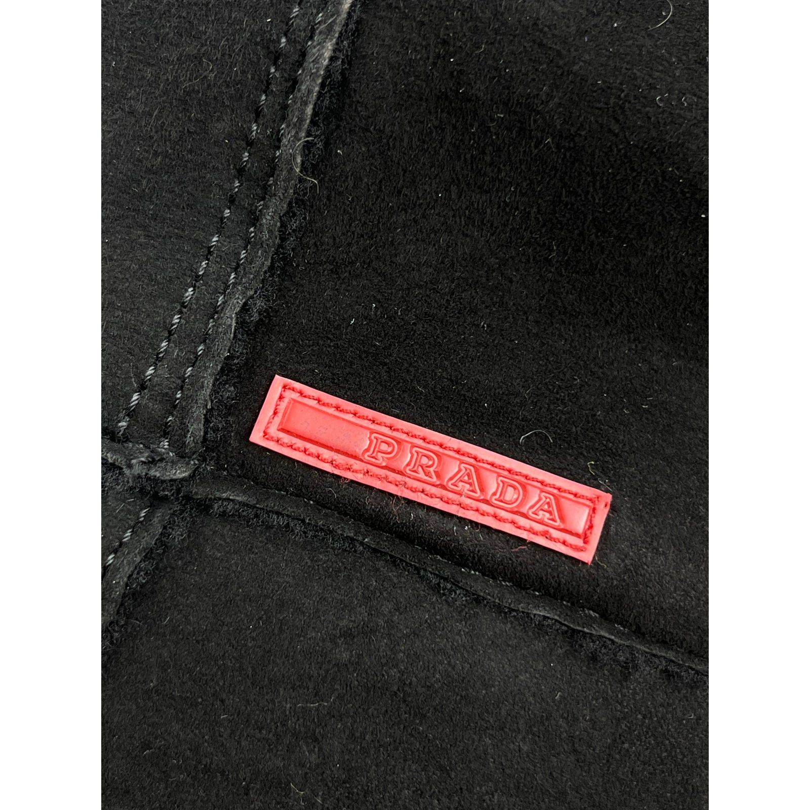 Miu Miu × Prada Prada Shearling Hat Leather Cap red tab logo Italy designer Size ONE SIZE - 3 Thumbnail