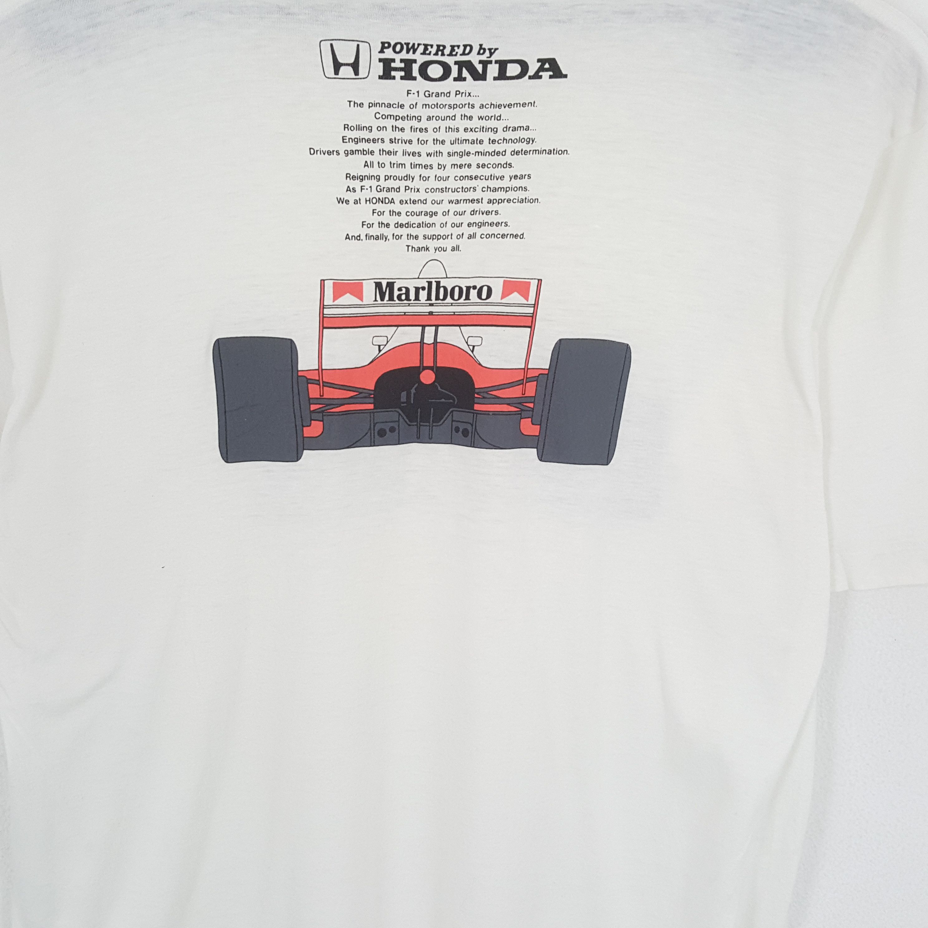 Honda × Marlboro × Vintage HONDA F1 MARLBORO Formula One Racing Vintage Tshirt Size US L / EU 52-54 / 3 - 4 Thumbnail
