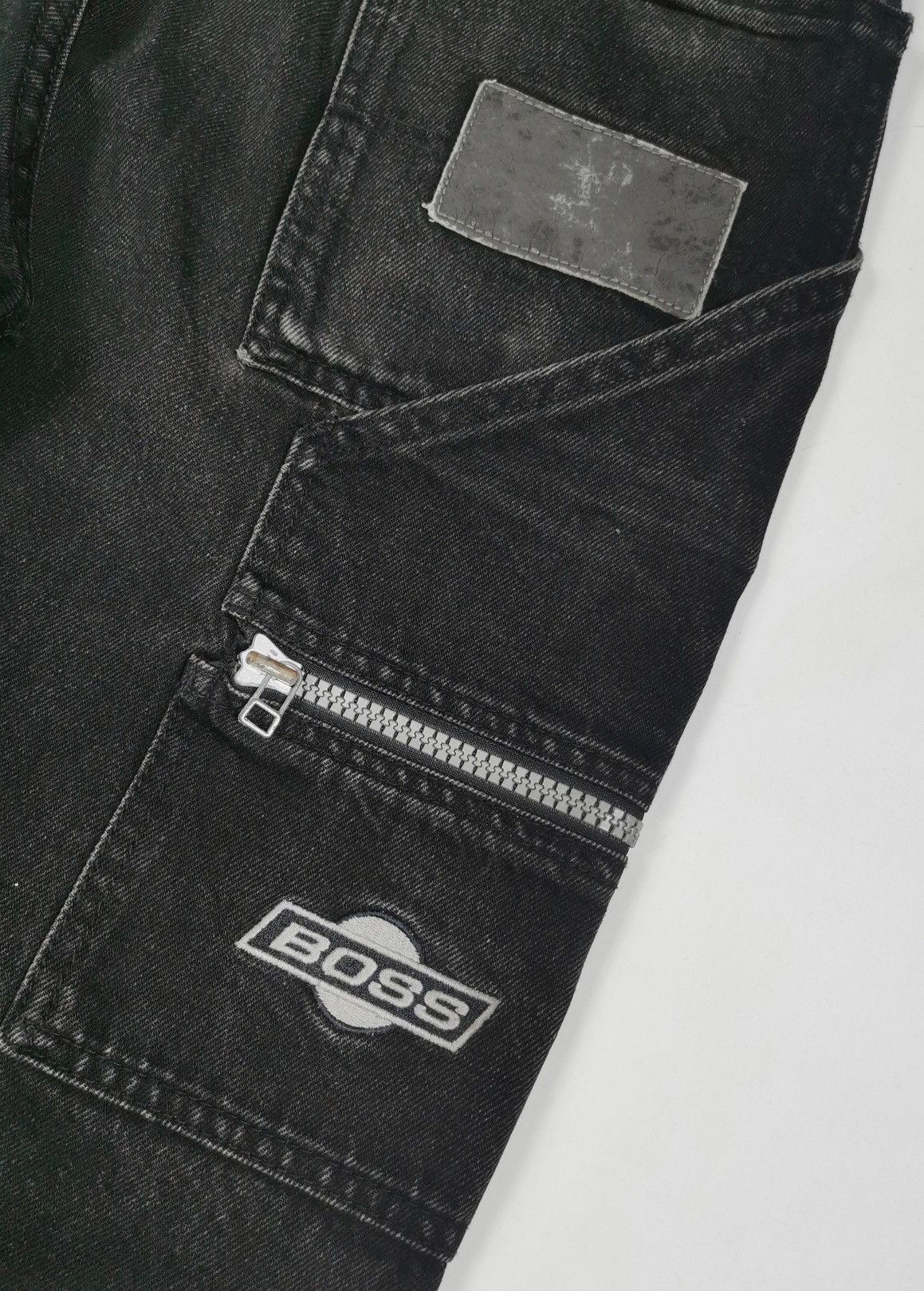 Hugo Boss Baggy Carpenter Boss Distressed Vintage Black Jeans Size US 30 / EU 46 - 3 Thumbnail