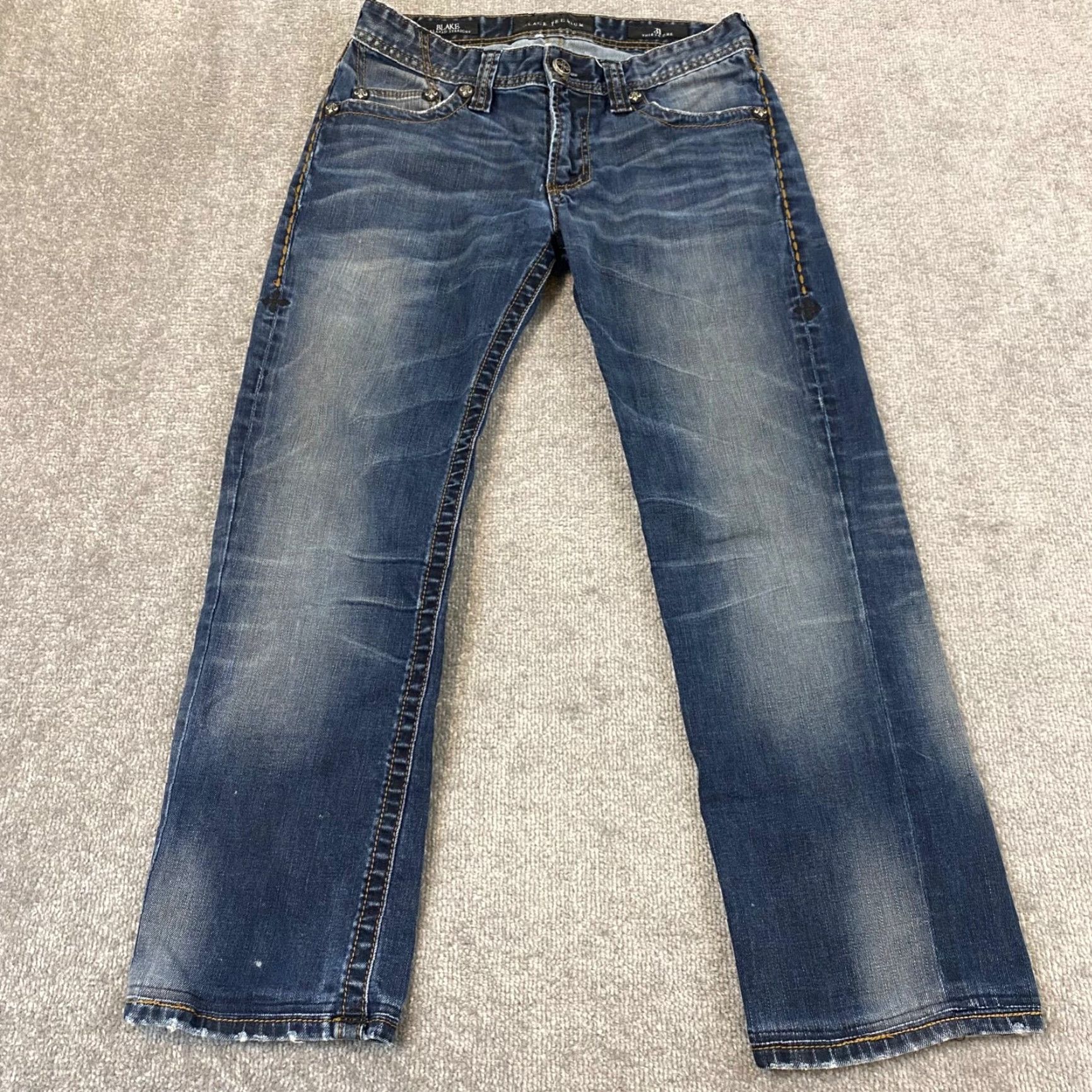 Affliction VINTAGE Affliction Jeans Men 31x27 Straight Fit Relaxed Denim Blue Wash Grunge 2000s Size US 31 - 3 Thumbnail