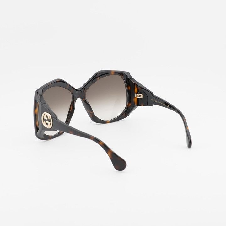Gucci Gucci GG0875S 002 Sunglasses Havana Square Frame Size ONE SIZE - 11 Thumbnail