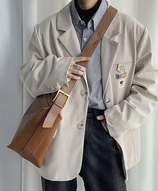 Leather Brown Faux Leather Messenger Bag Size ONE SIZE - 2 Thumbnail