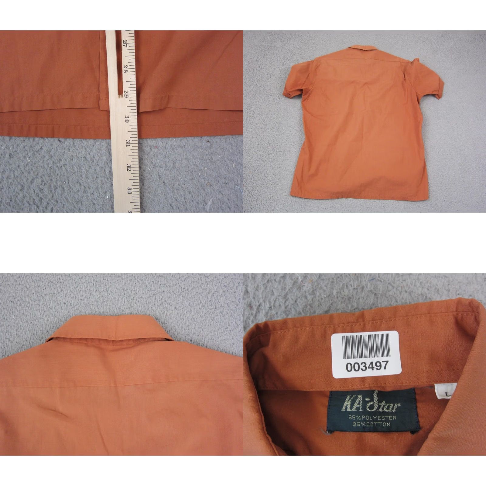 Vintage Vintage Ka-Star Shirt Mens L Orange Disco Leisure Short Sleeve Button-Up Collared 70s 80s Size US L / EU 52-54 / 3 - 8 Thumbnail