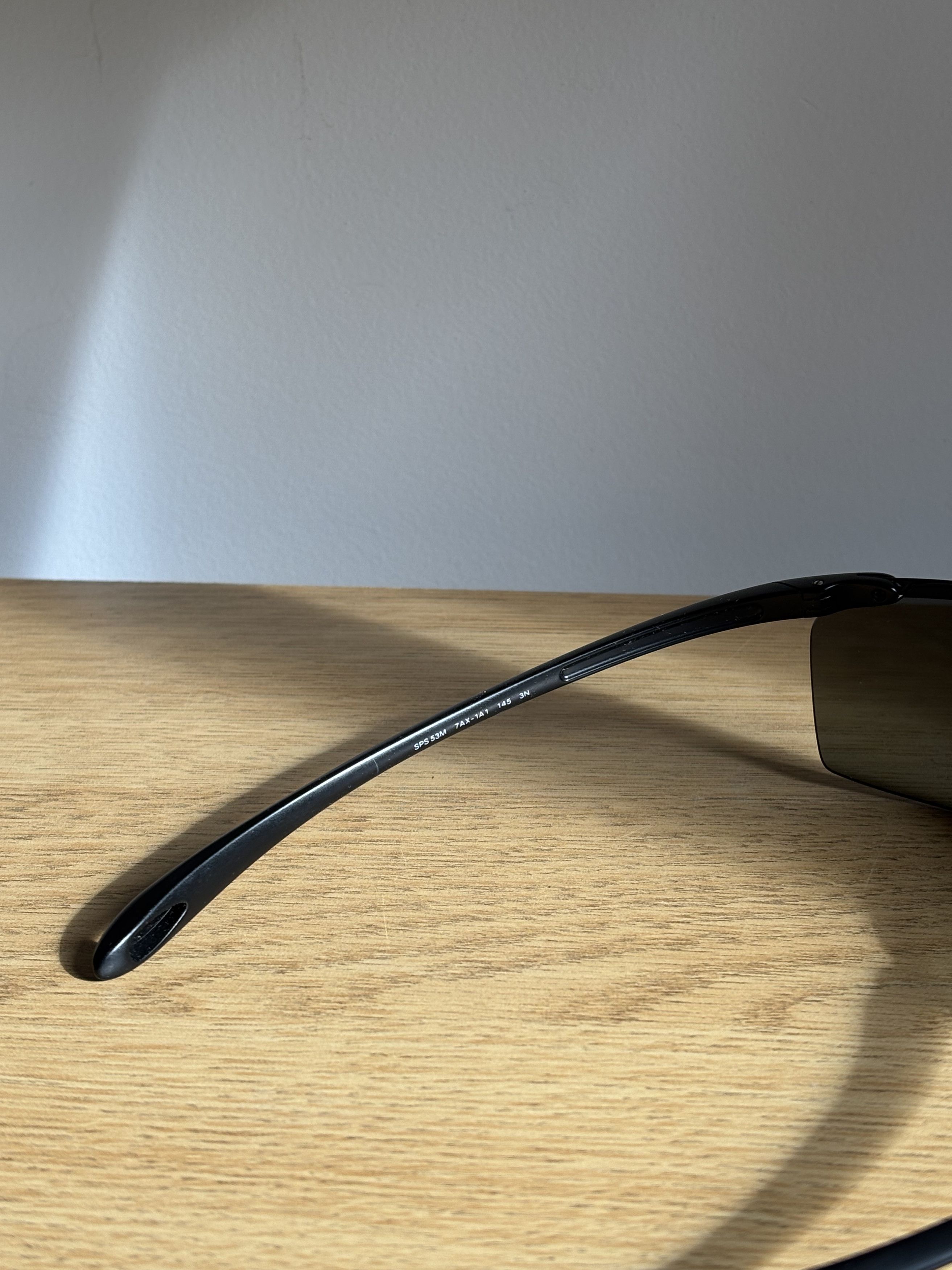 Prada × Vintage PRADA Sunglasses Rectangle Wrap Shield Metal Symbole RI920 Size ONE SIZE - 5 Thumbnail