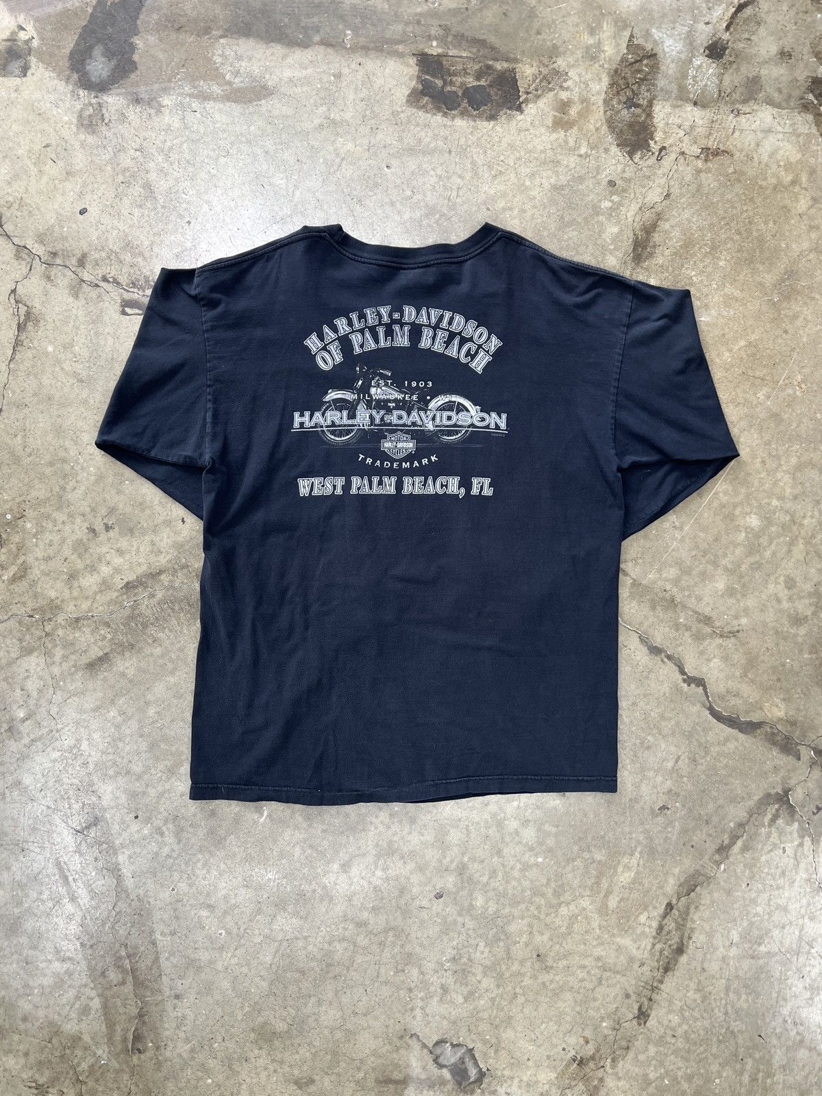 Harley Davidson Vintage 2004 Harley Davidson Palm Beach Flame Skull Tee XXL Size US XXL / EU 58 / 5 - 5 Thumbnail