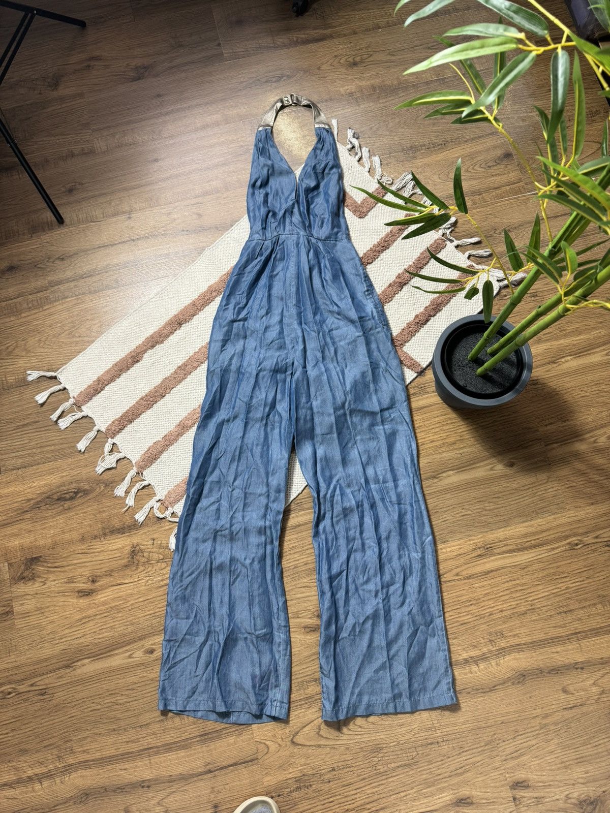 Bebe VINTAGE BEBE 2000s DENIM STRAIGHT PANTS OVERALL SUIT Size S / US 4 / IT 40 - 1 Thumbnail