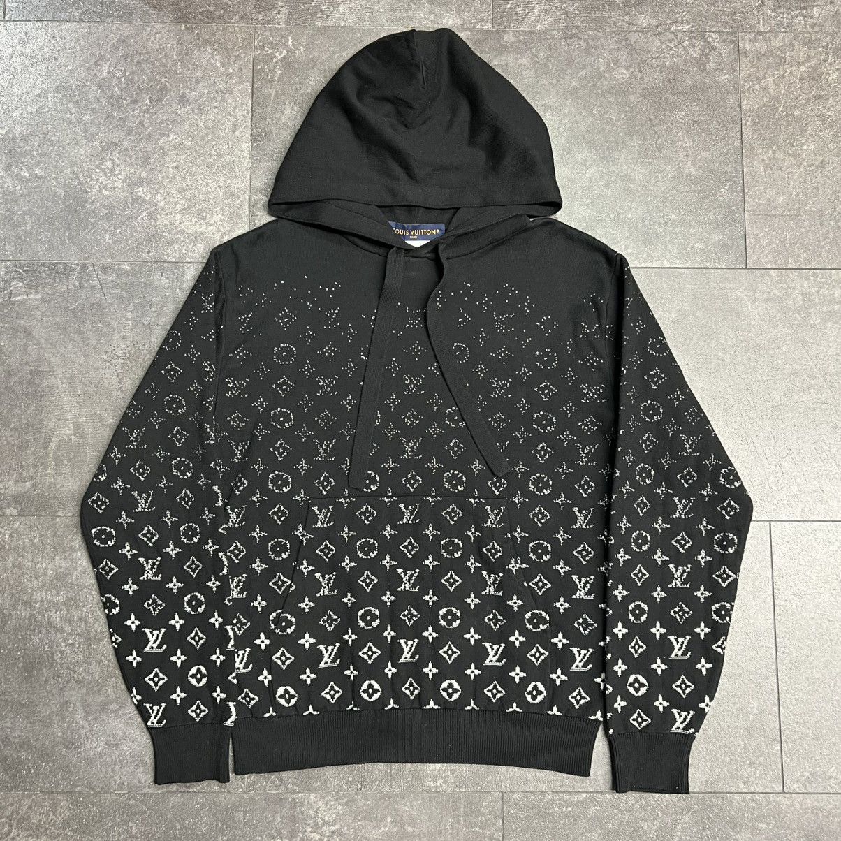 Louis Vuitton Knit Gradient Monogram Hoodie Black