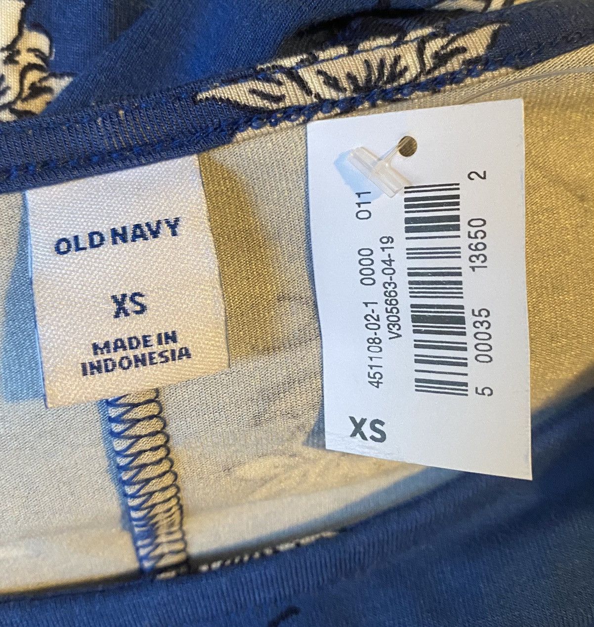 Old Navy Old Navy, Blue Floral, 3/4 Long Sleeve Mini Dress Size XS / US 0-2 / IT 36-38 - 7 Thumbnail