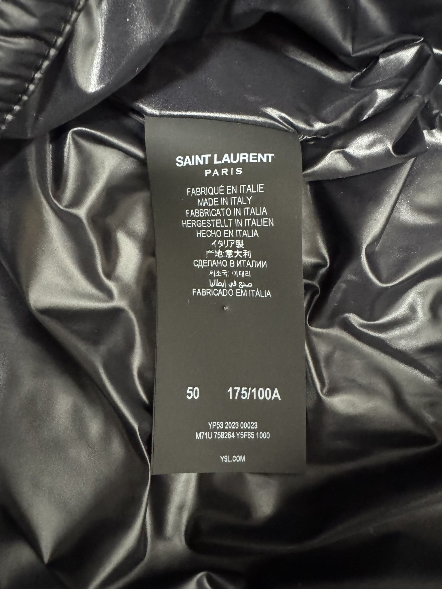 Saint Laurent Paris Hooded Anorak Jacket In Black Nylon With YSL Embroidery Size US S / EU 44-46 / 1 - 12 Thumbnail