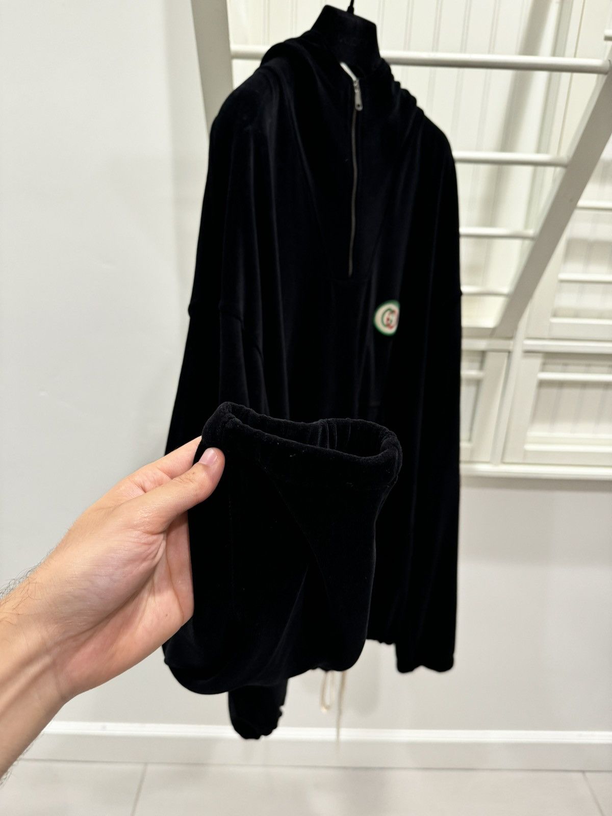 Gucci Gucci GG Logo Velour Half Zip Hoodie Size US XS / EU 42 / 0 - 5 Thumbnail