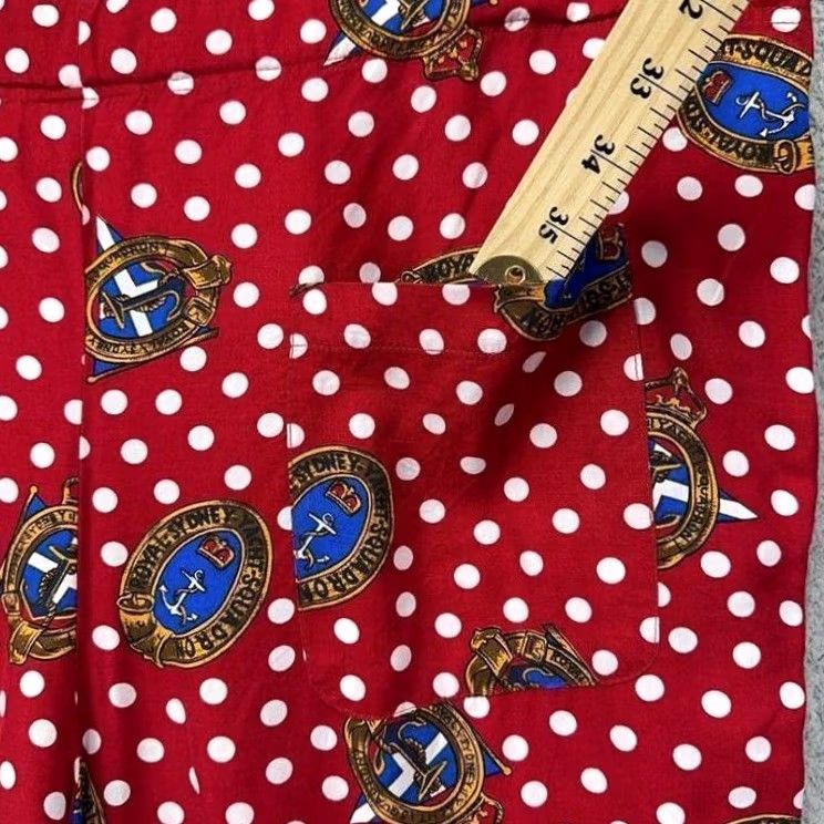 Talbots Talbots Pants Womens Large Red Polka Dot Nautical Tie Crop Straight Leg Size 36" / US 14 / IT 50 - 6 Thumbnail