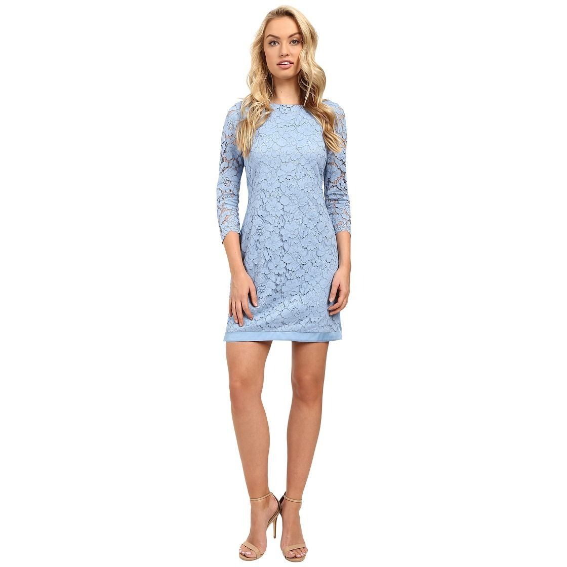 Vince Camuto Vince Camuto Womens Designer Lace Sheath Blue Dress New 4